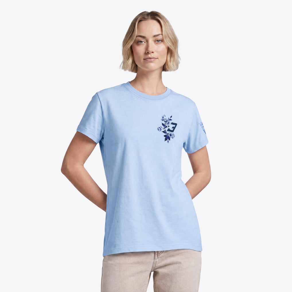 「Unleash the Lion」デルフトブルー Tシャツ - レディース