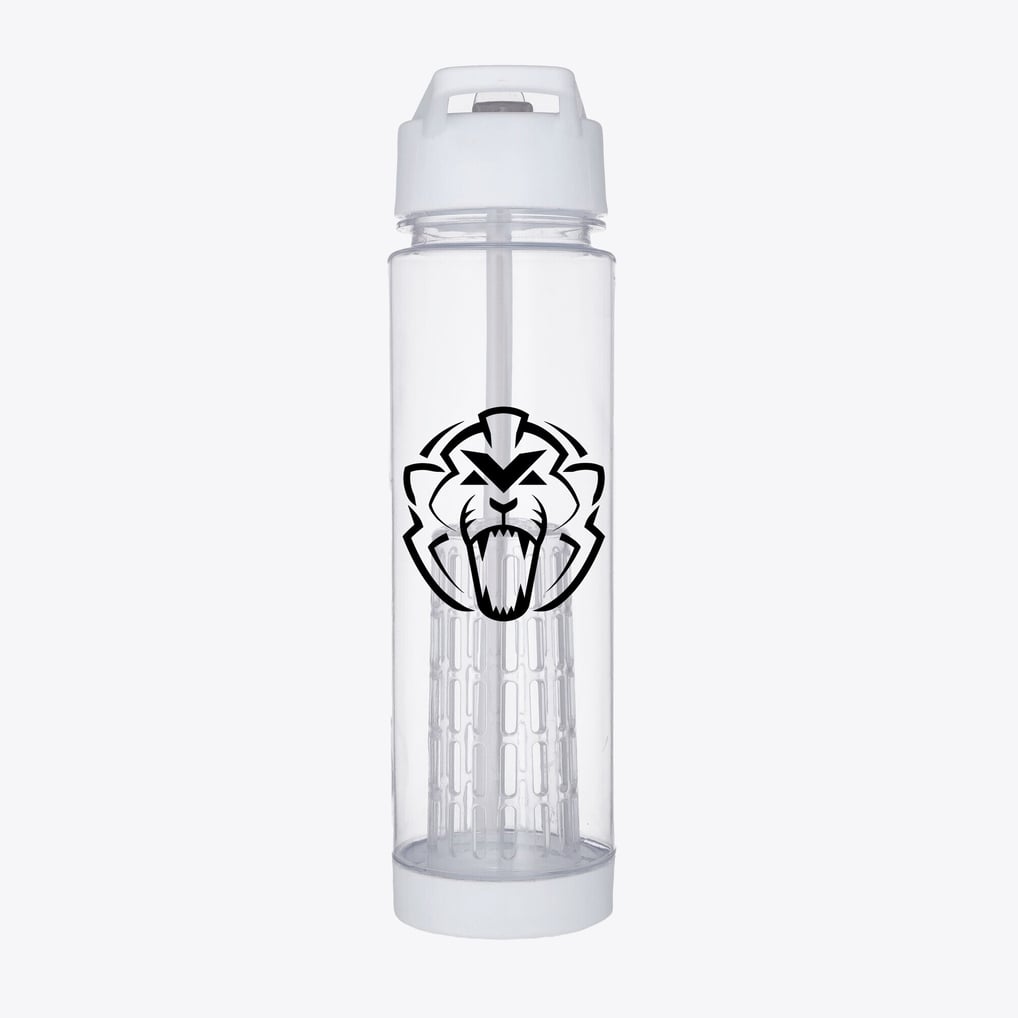 Unleash the Lion Logo Transparente Kunststoff-Trinkflasche (650 ml) – Weiß