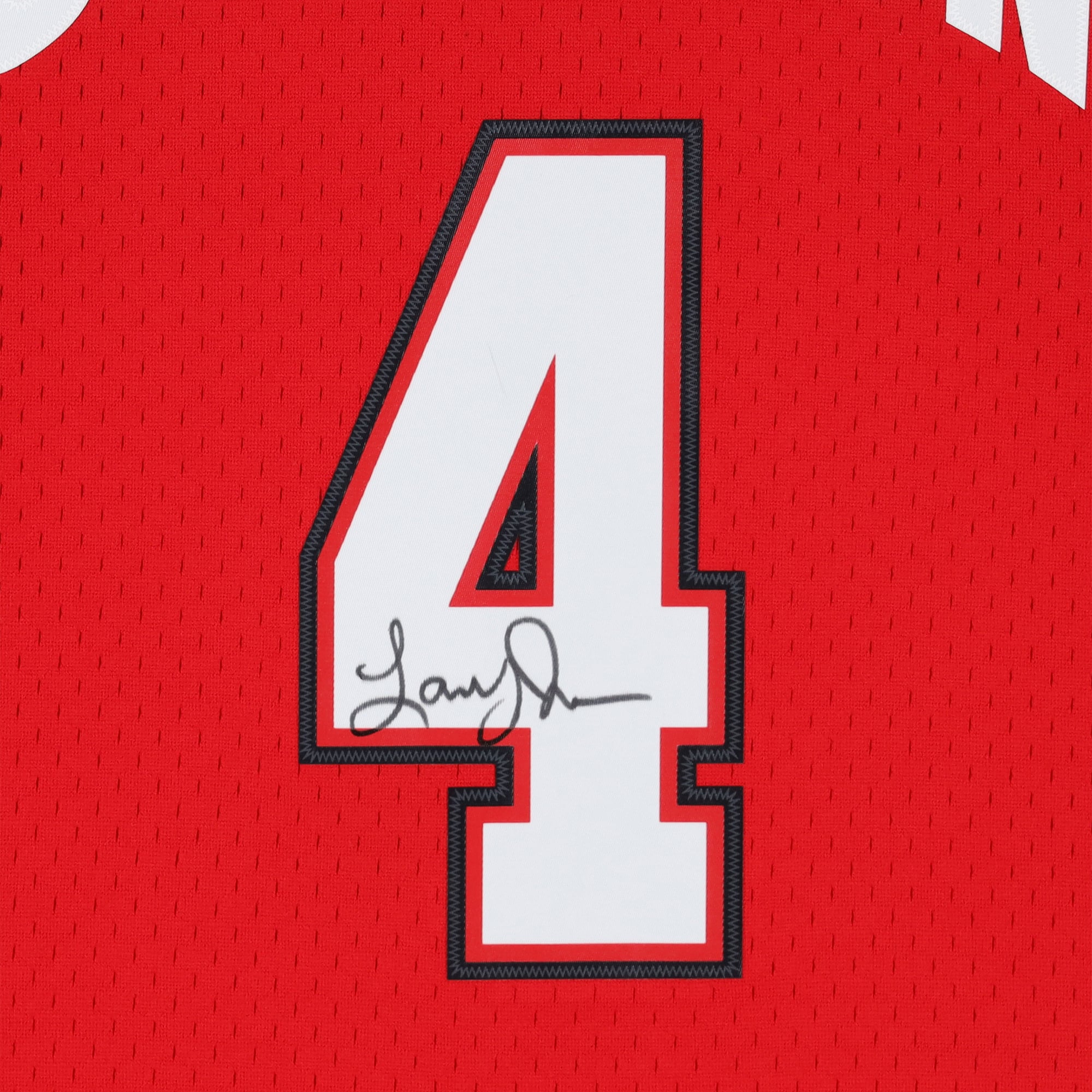 Maillot Swingman rouge Mitchell & Ness 1989 autographié par Larry Johnson (UNLV Rebels)