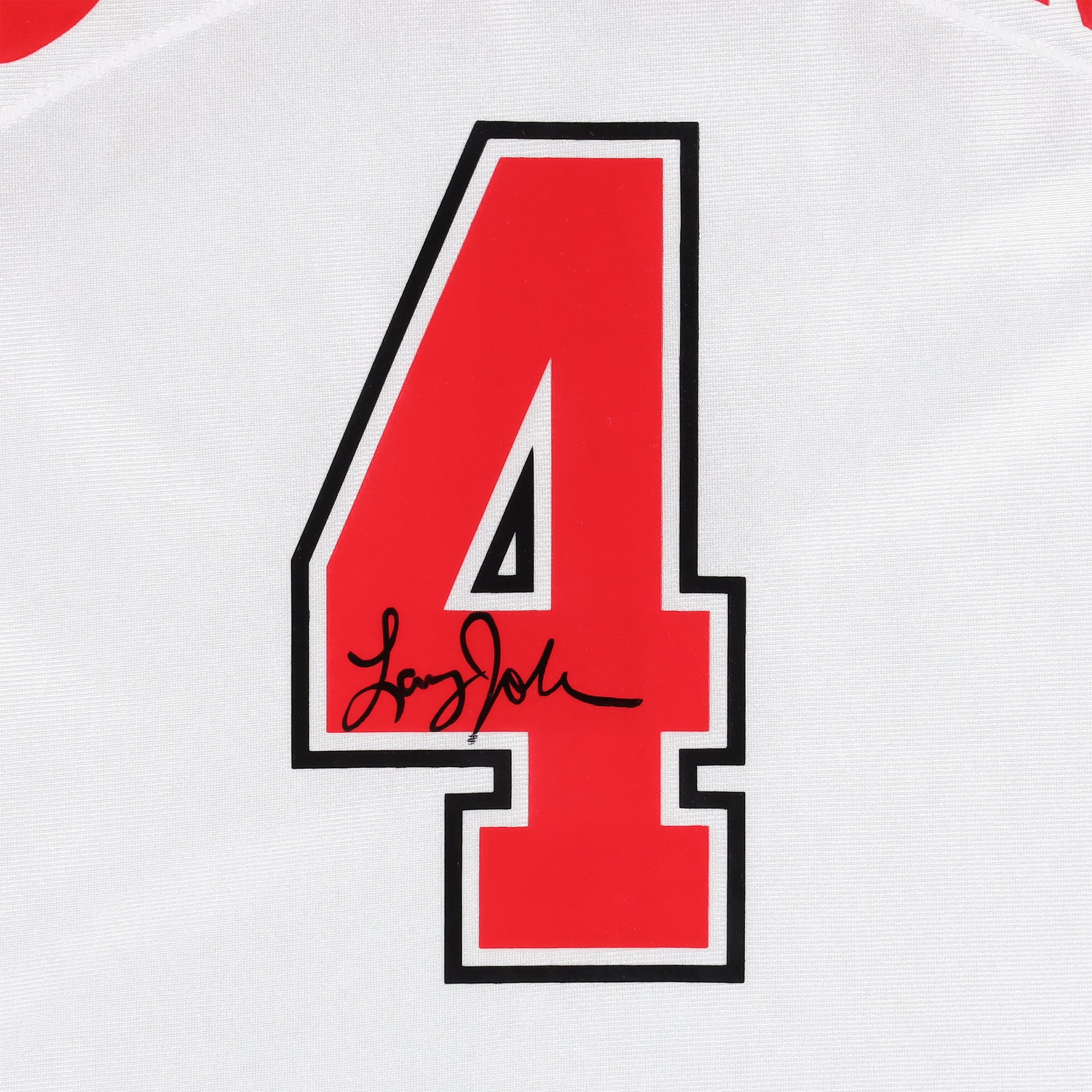 Maillot authentique Mitchell & Ness blanc autographié de Larry Johnson (UNLV Rebels), 1989