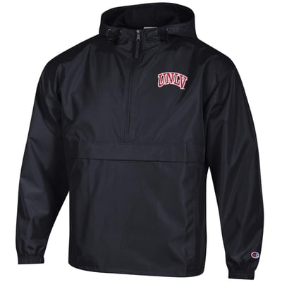 UNLV Rebels Champion Packable Half-Zip Hooded Jacket - Black
