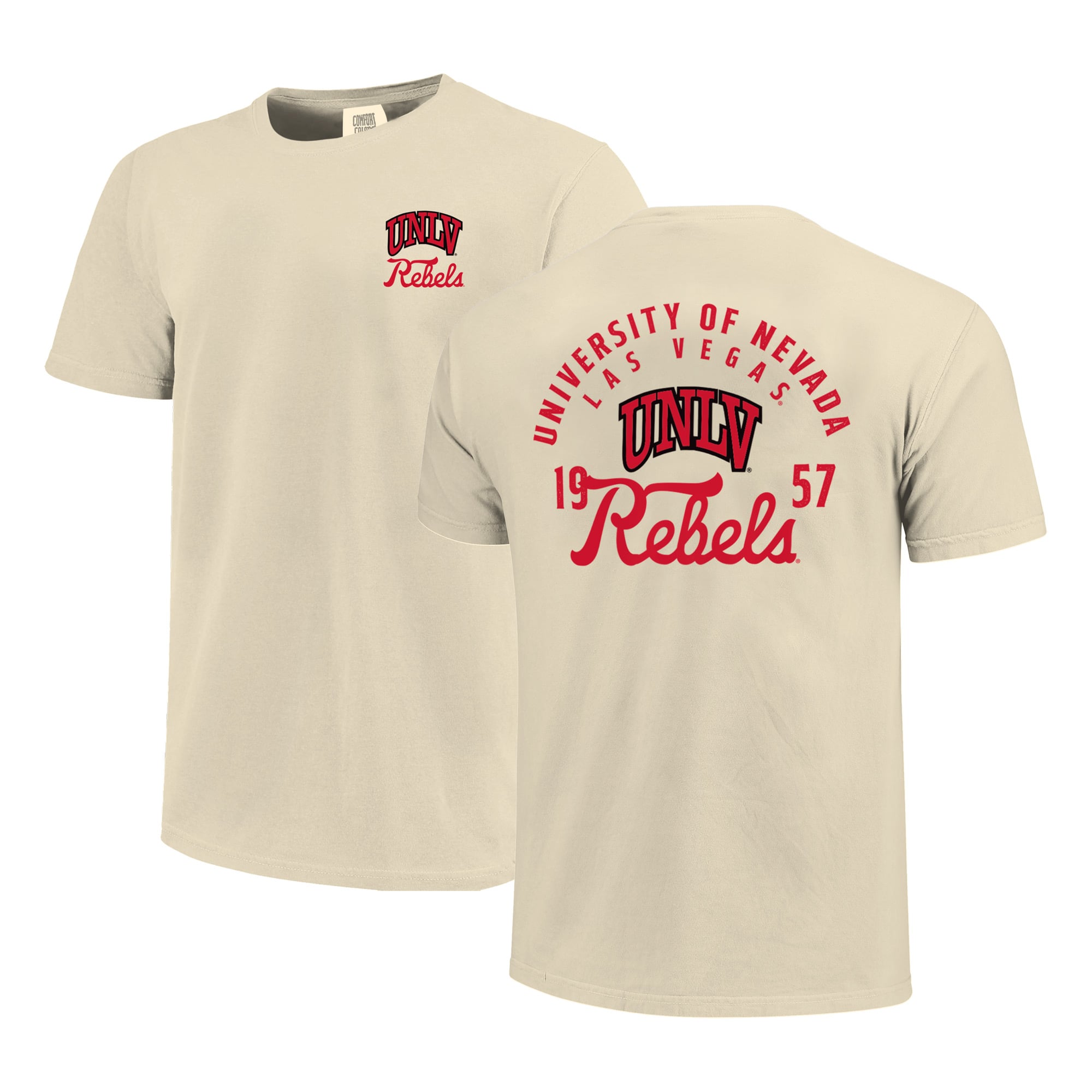 T-shirt crème pour homme avec motif mascotte des Rebels de l'UNLV