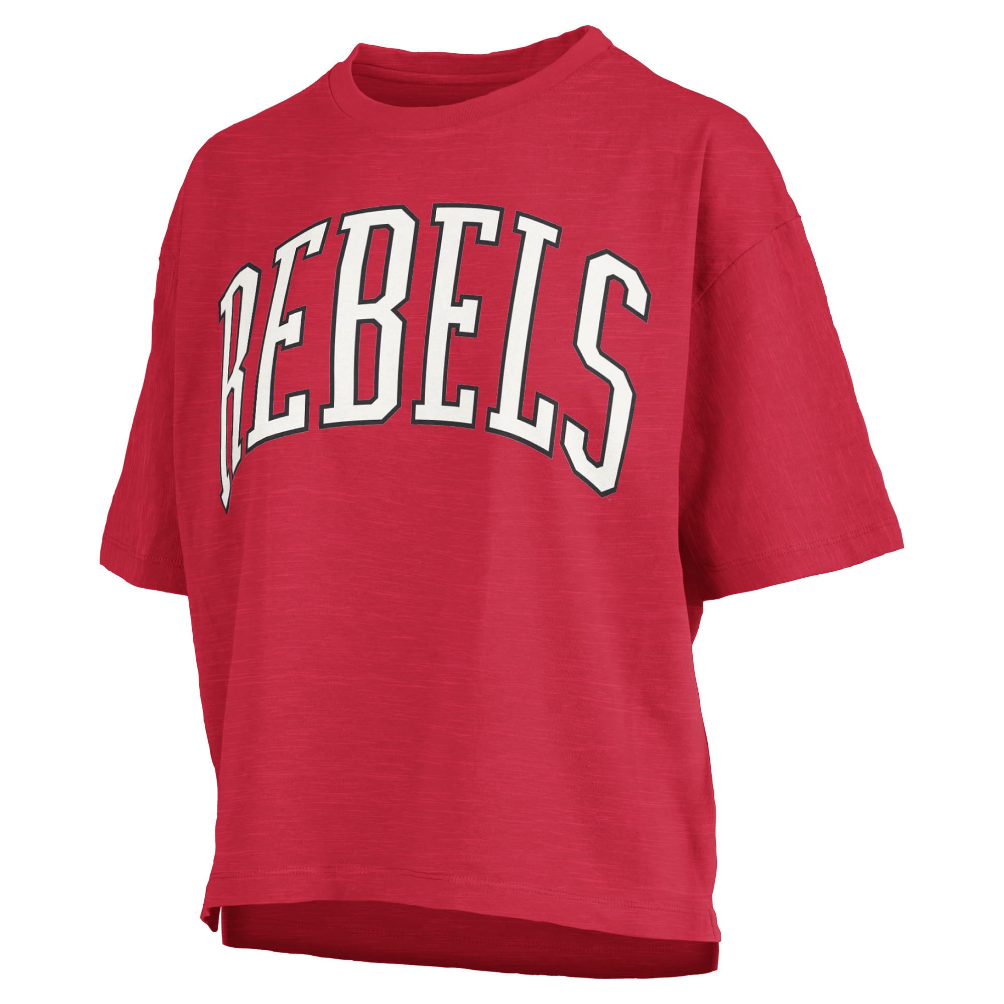 Women's Pressbox Red UNLV Rebels Oversized Nelson Arch Over Logo Slub T-Shirt