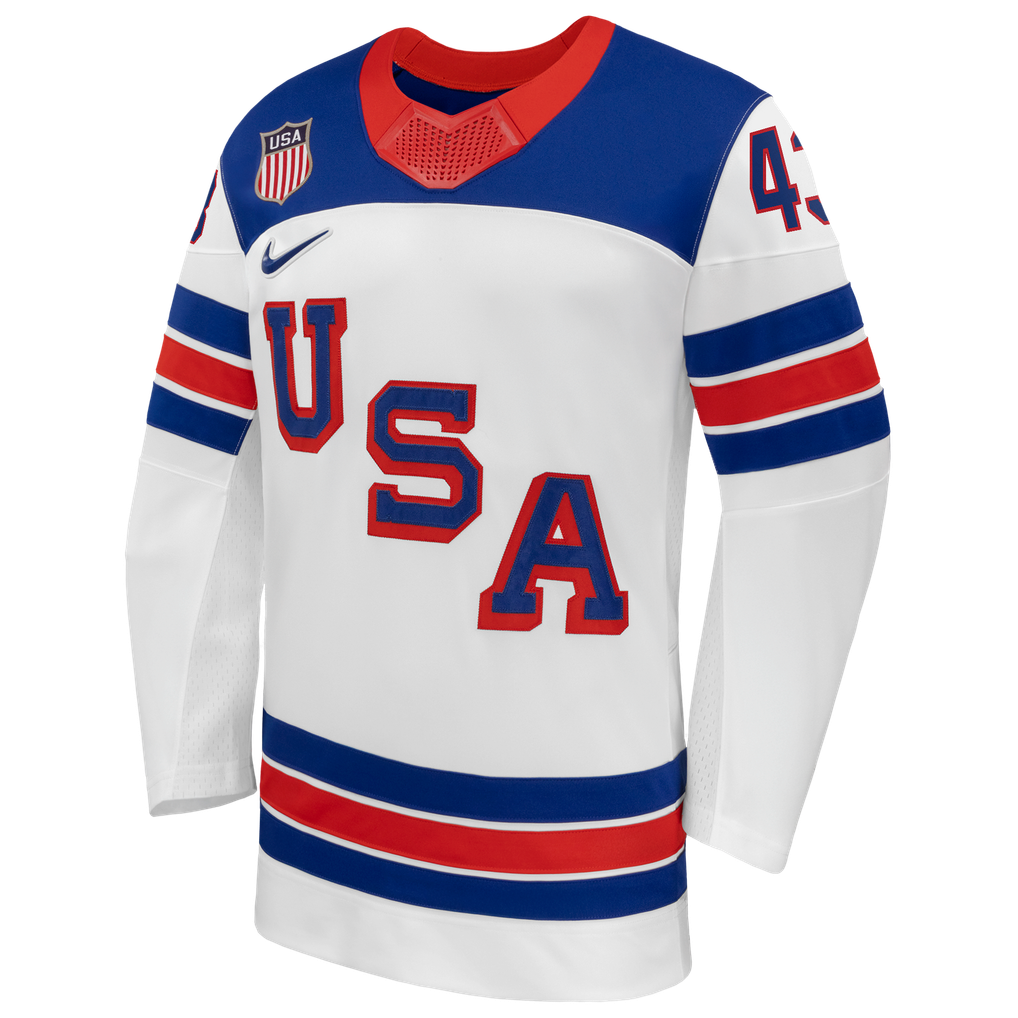 メンズ ナイキ クイン・ヒューズ ホワイト US ホッケー 2026 アウェイ 