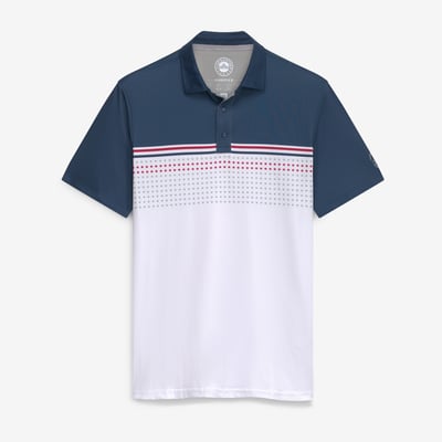 Men's 2027 U.S. Open Flag & Anthem  White Banner Stars And Stripes Blocked Performance Polo