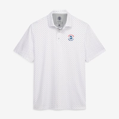 Men's 2027 U.S. Open Flag & Anthem  White Montrose Star And Dot Print Performance Polo