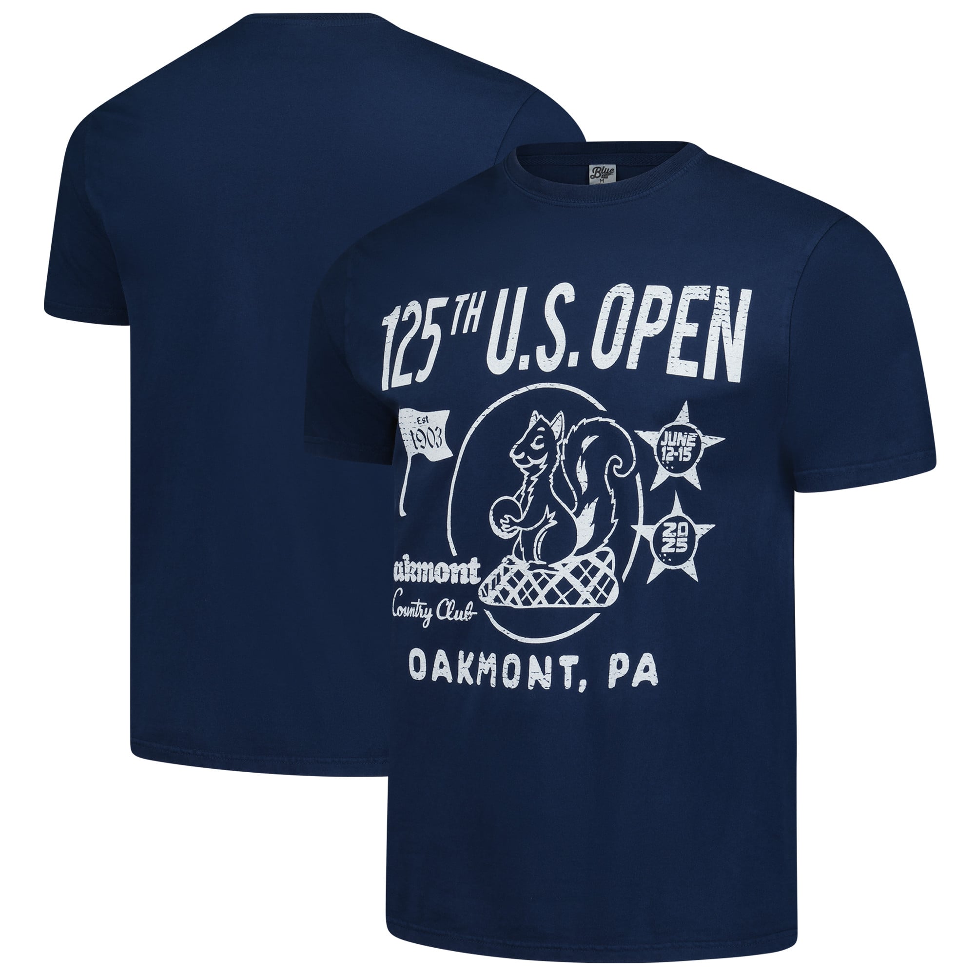 Unisex 2025 U.S. Open Blue 84 Navy Oakmont Squirrel T-Shirt