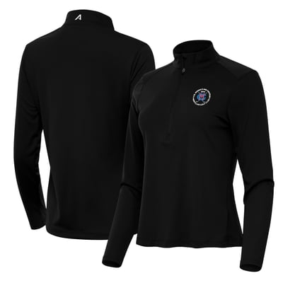 Women's 2026 U.S. Women's Mid-Amateur Antigua Black Tribute Half-Zip Pullover Top