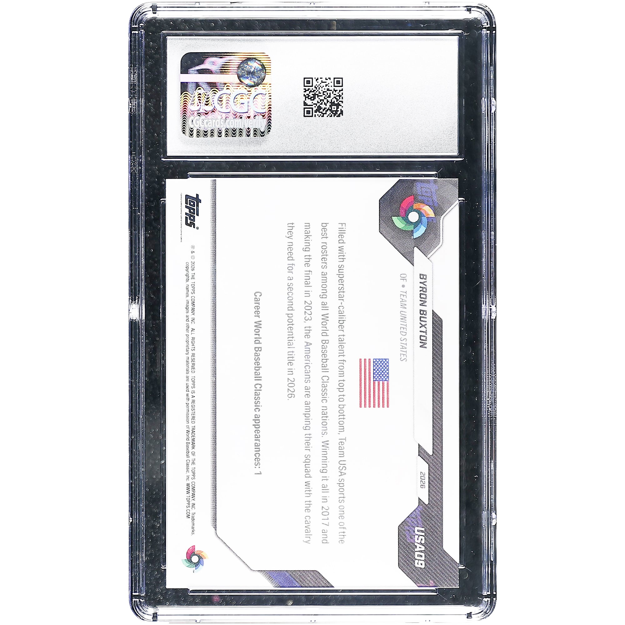 Byron Buxton USA Baseball 2026 Topps Now #USA09 CGC Authenticated 9.5 Card