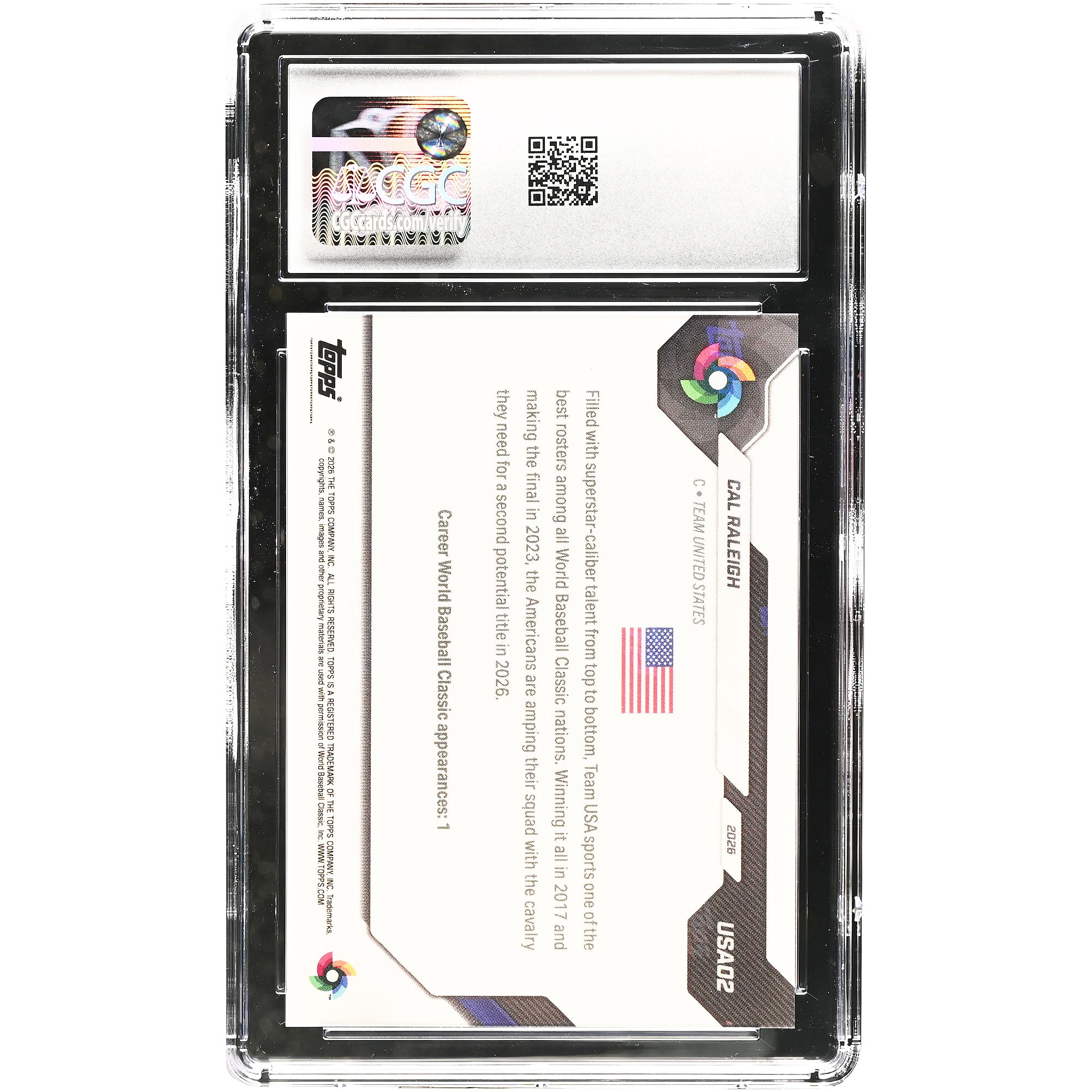 Cal Raleigh USA Baseball 2026 Topps Now #USA02 CGC Authenticated 10 Card