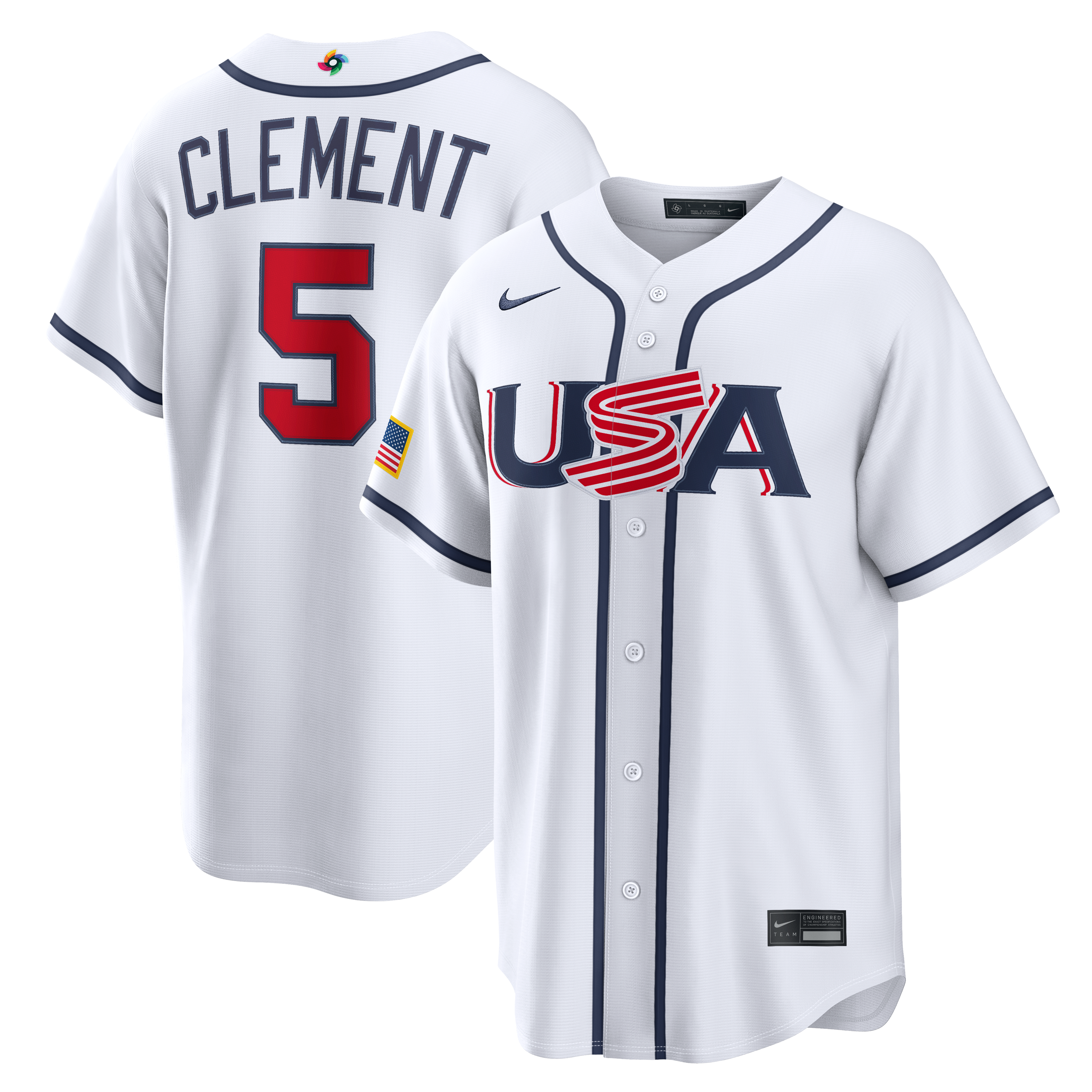 Men's Nike Ernie Clement White USA Baseball 2026 World Classic Home Stadium Jersey