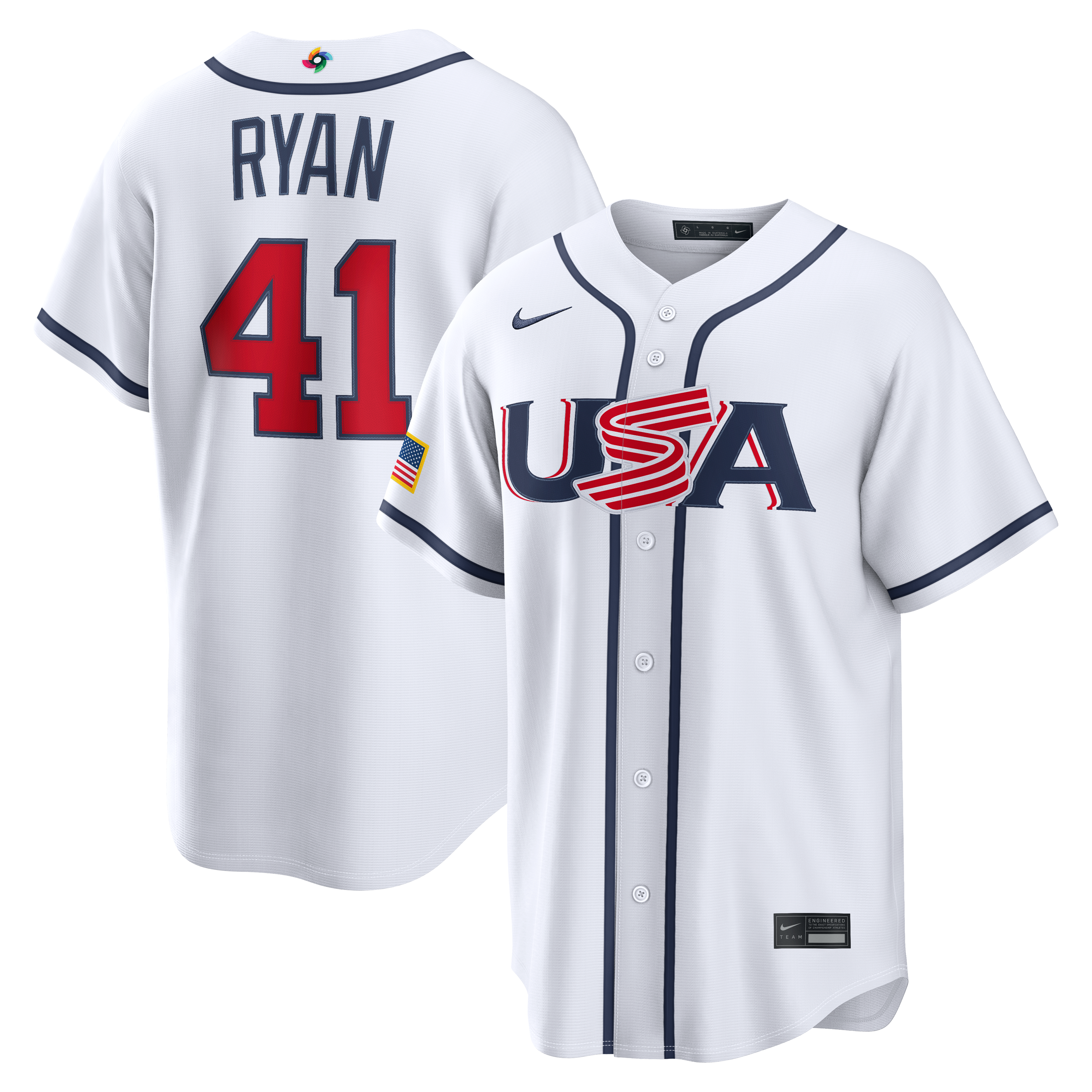 Men's Nike Joe Ryan White USA Baseball 2026 World Classic Home Stadium Jersey