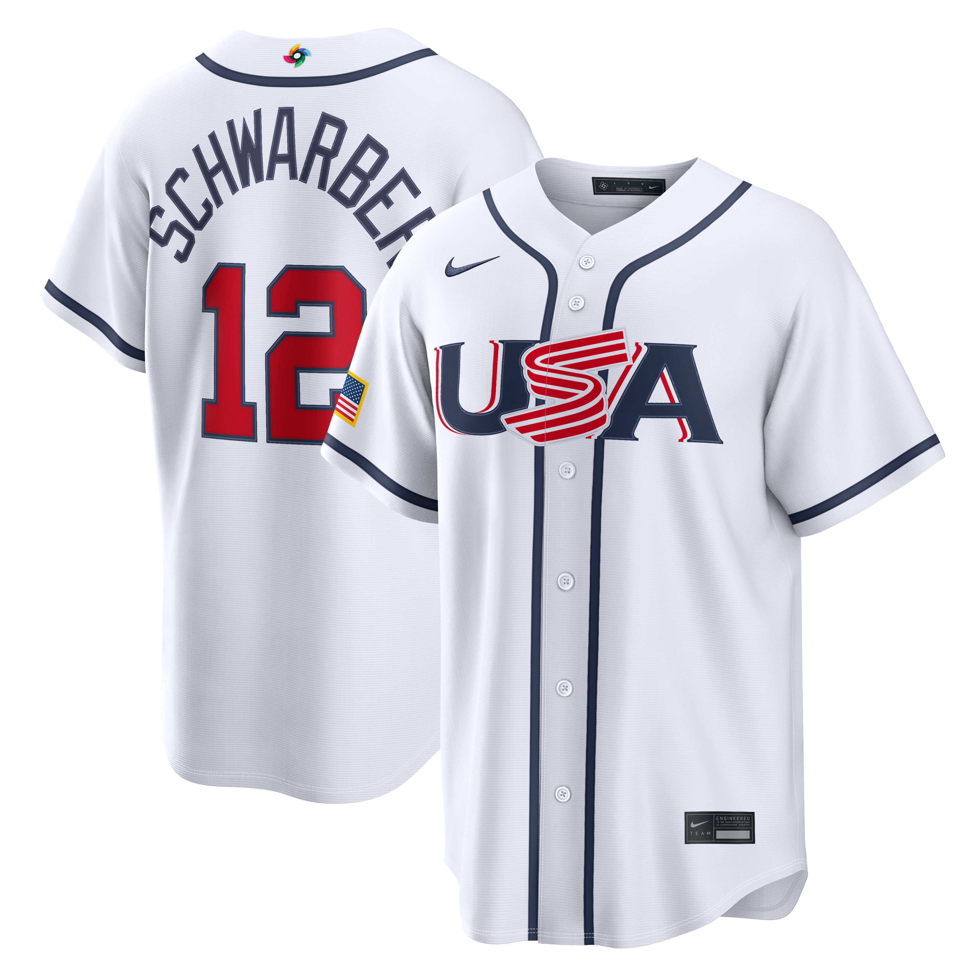 Men's Nike Kyle Schwarber White USA Baseball 2026 World Classic Home Stadium Jersey
