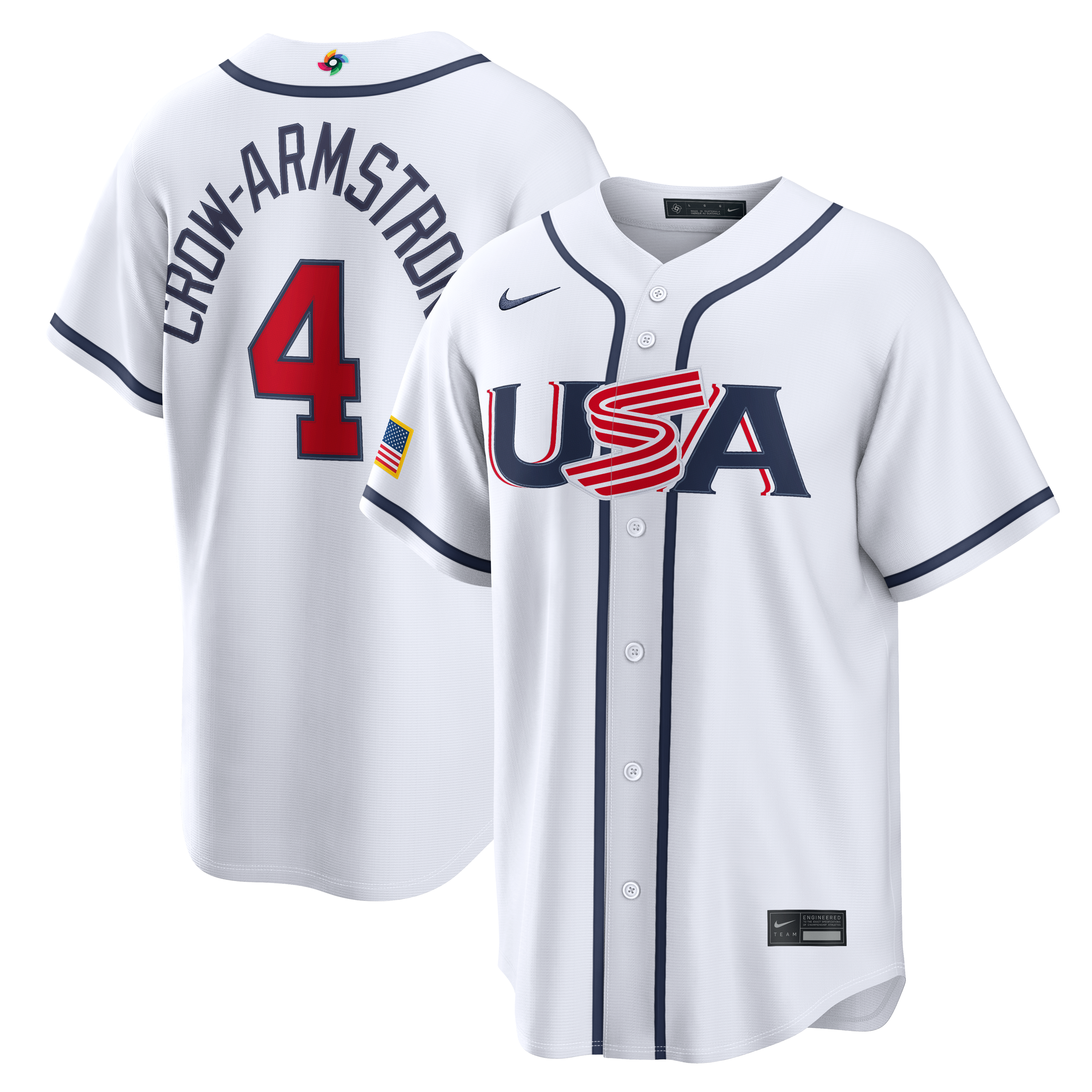 Men's Nike Pete Crow-Armstrong White USA Baseball 2026 World Classic Home Stadium Jersey