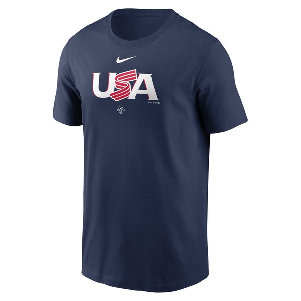 nike-2026-wbc-usa-wordmark- Nike アメリカ国旗デザイン TシャツUS NAVY