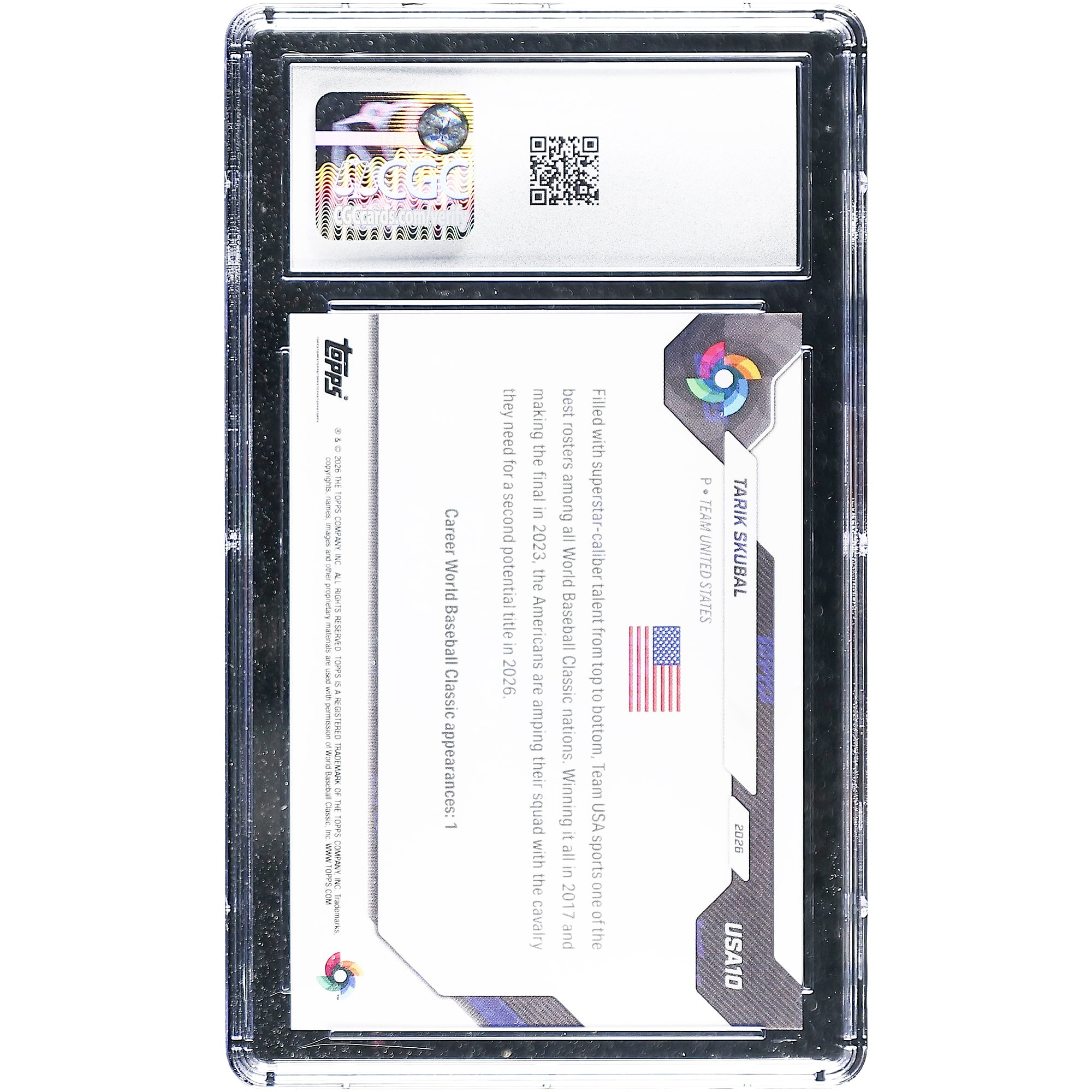 Tarik Skubal USA Baseball 2026 Topps Now #USA10 CGC Authenticated 9.5 Card