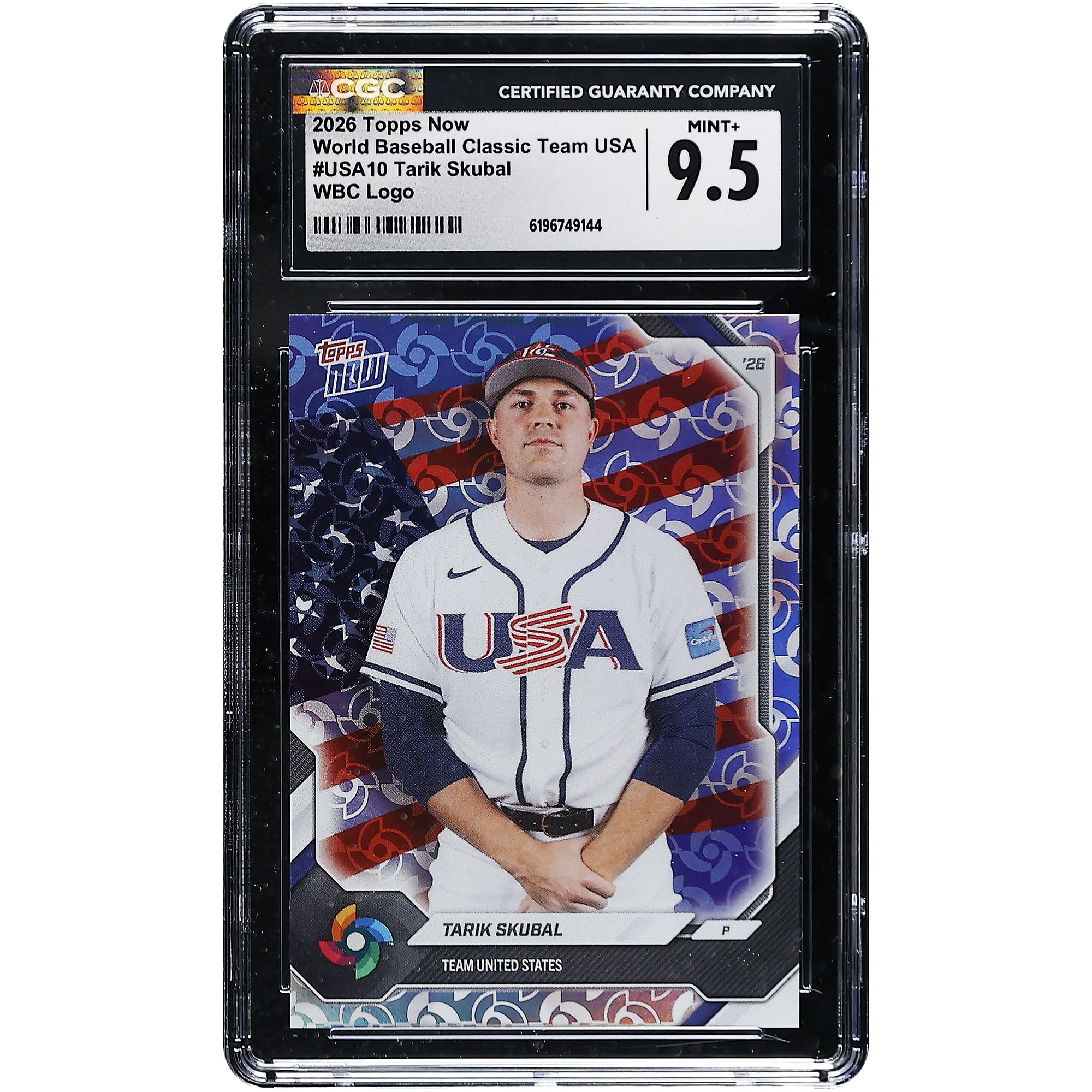 Tarik Skubal USA Baseball 2026 Topps Now World Baseball Classic Team USA WBC Logo #USA10 CGC Authenticated MINT+ 9.5 Card