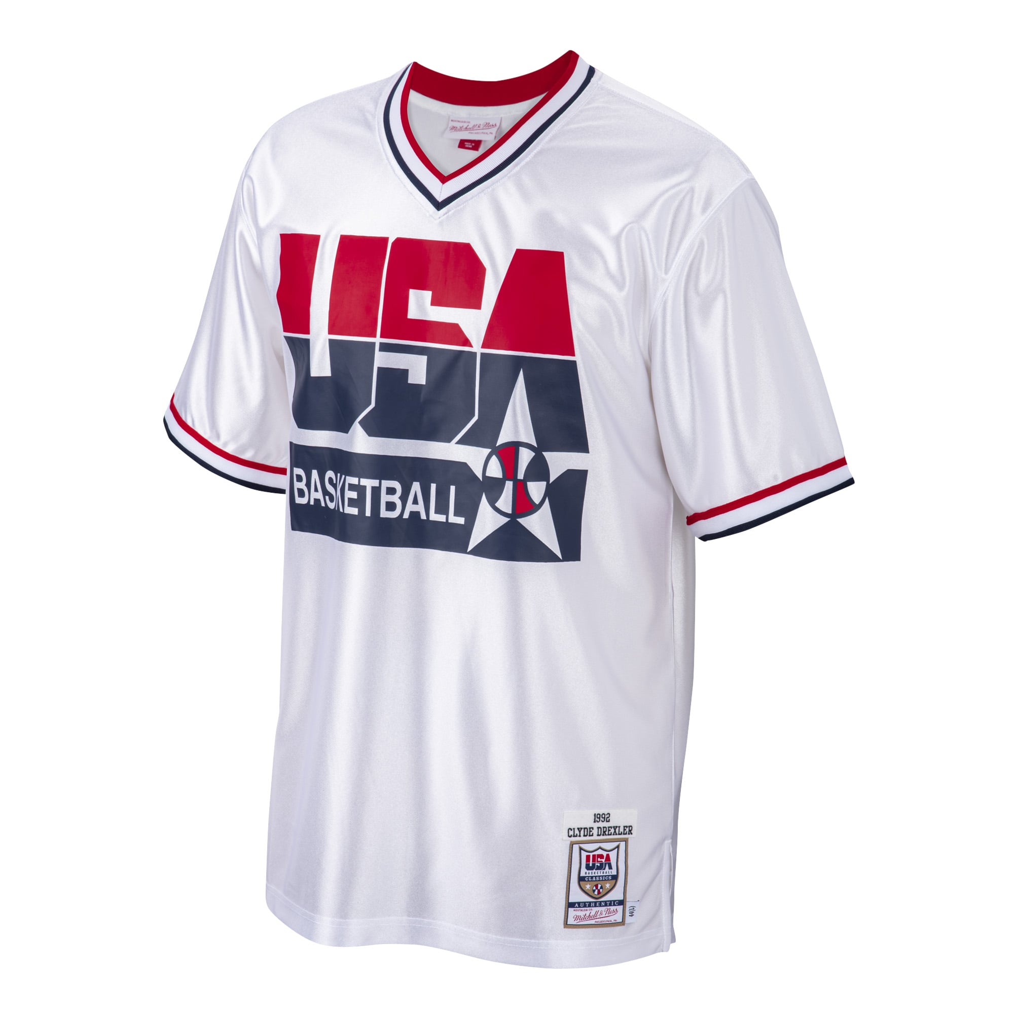 Men's Mitchell & Ness Clyde Drexler White USA Basketball 1992