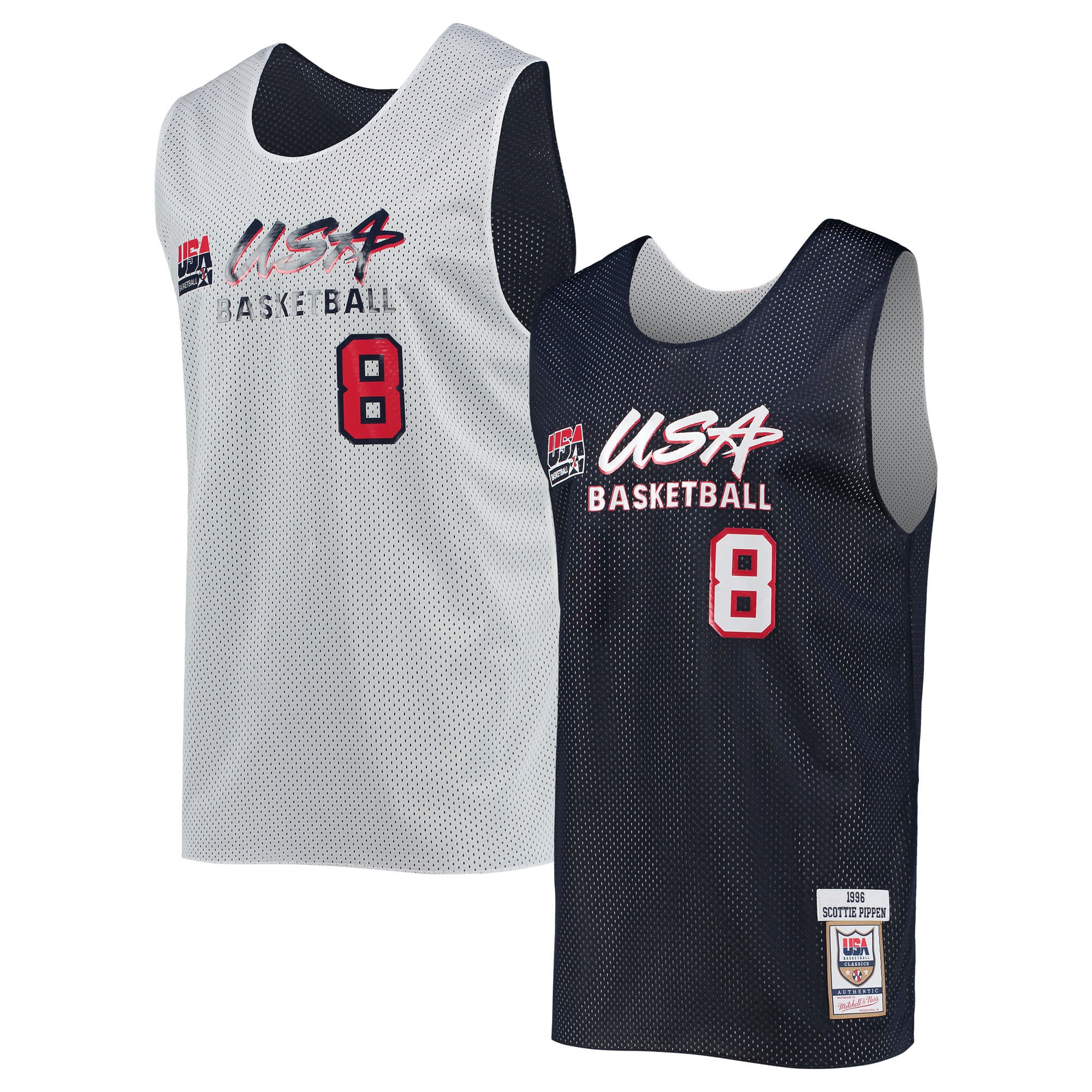 Men's Mitchell & Ness Scottie Pippen Navy/White USA Basketball