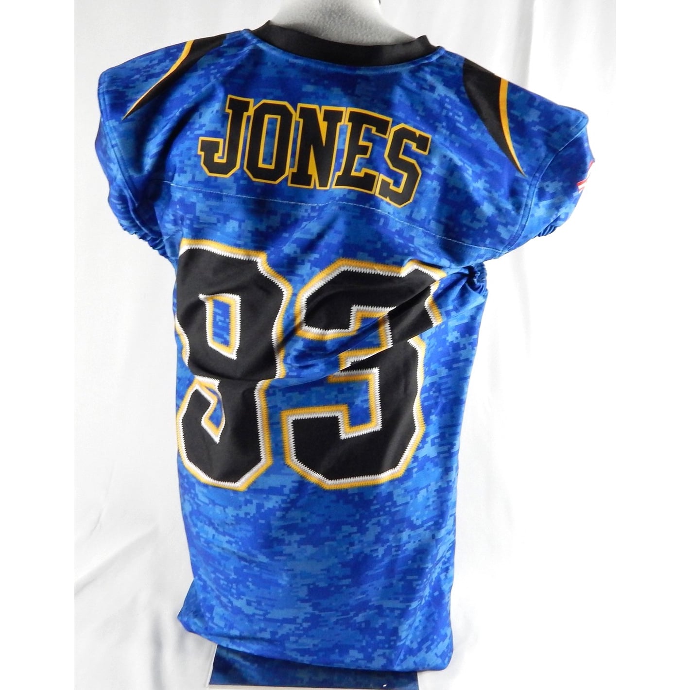 USAA Arena Football Jones #93 Game Used Blue Jersey Camo XL 257