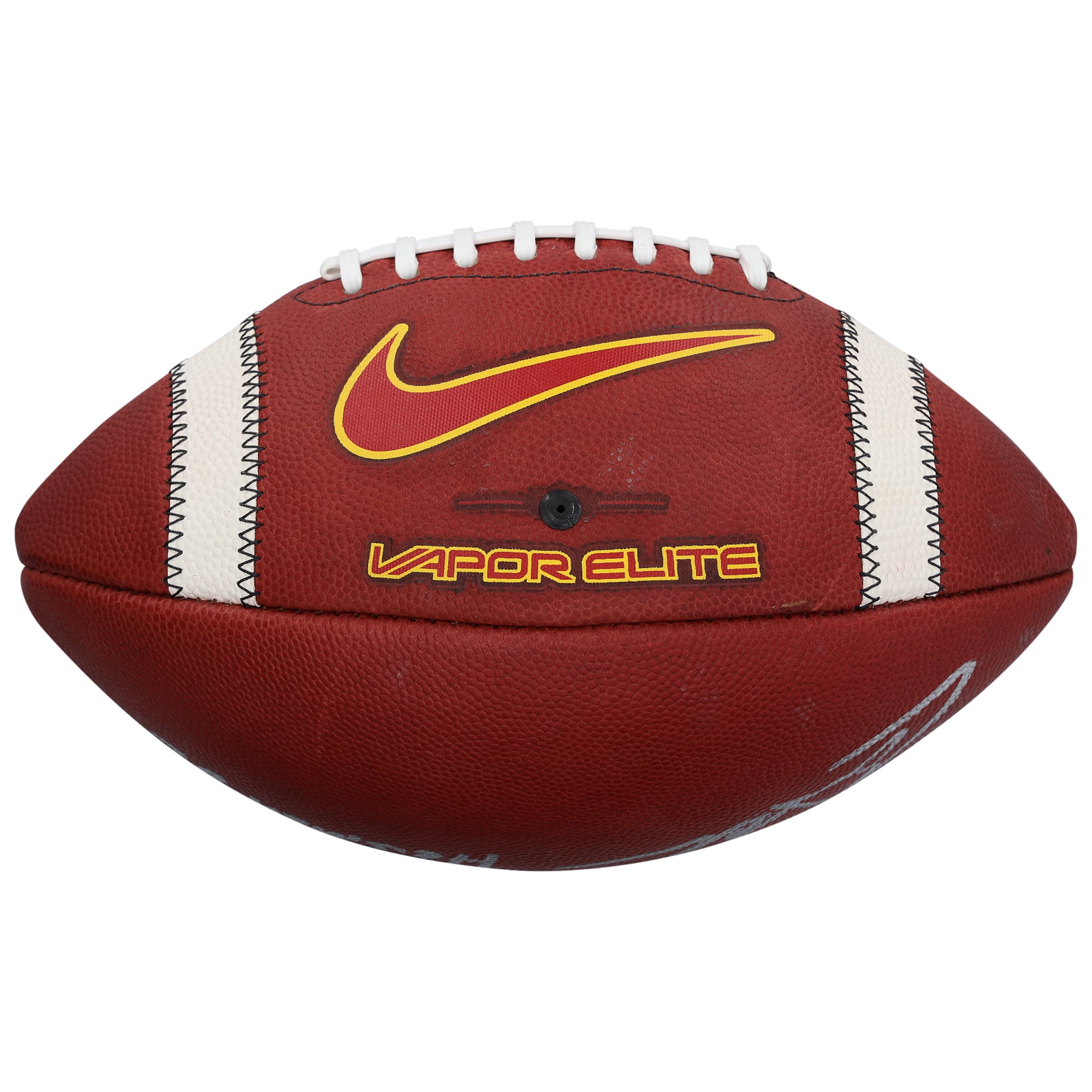 Ballon de football Nike Vapor Elite autographié par Carson Palmer et Caleb Williams des USC Trojans, avec de multiples inscriptions.