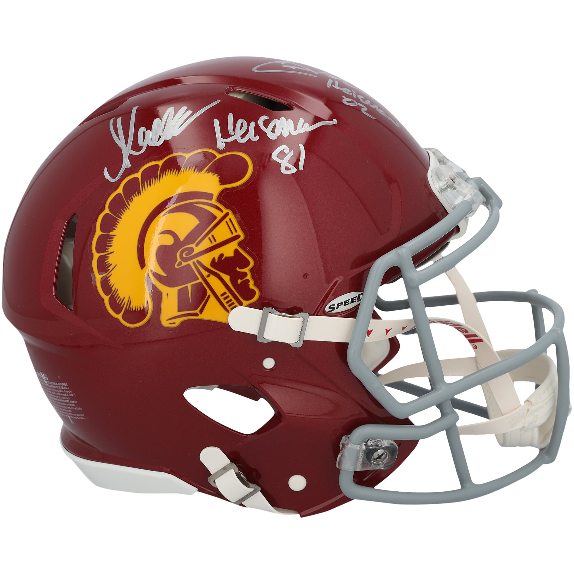 Casque Riddell Speed ​​Authentic autographié par Carson Palmer et Marcus Allen (USC Trojans) avec de multiples inscriptions
