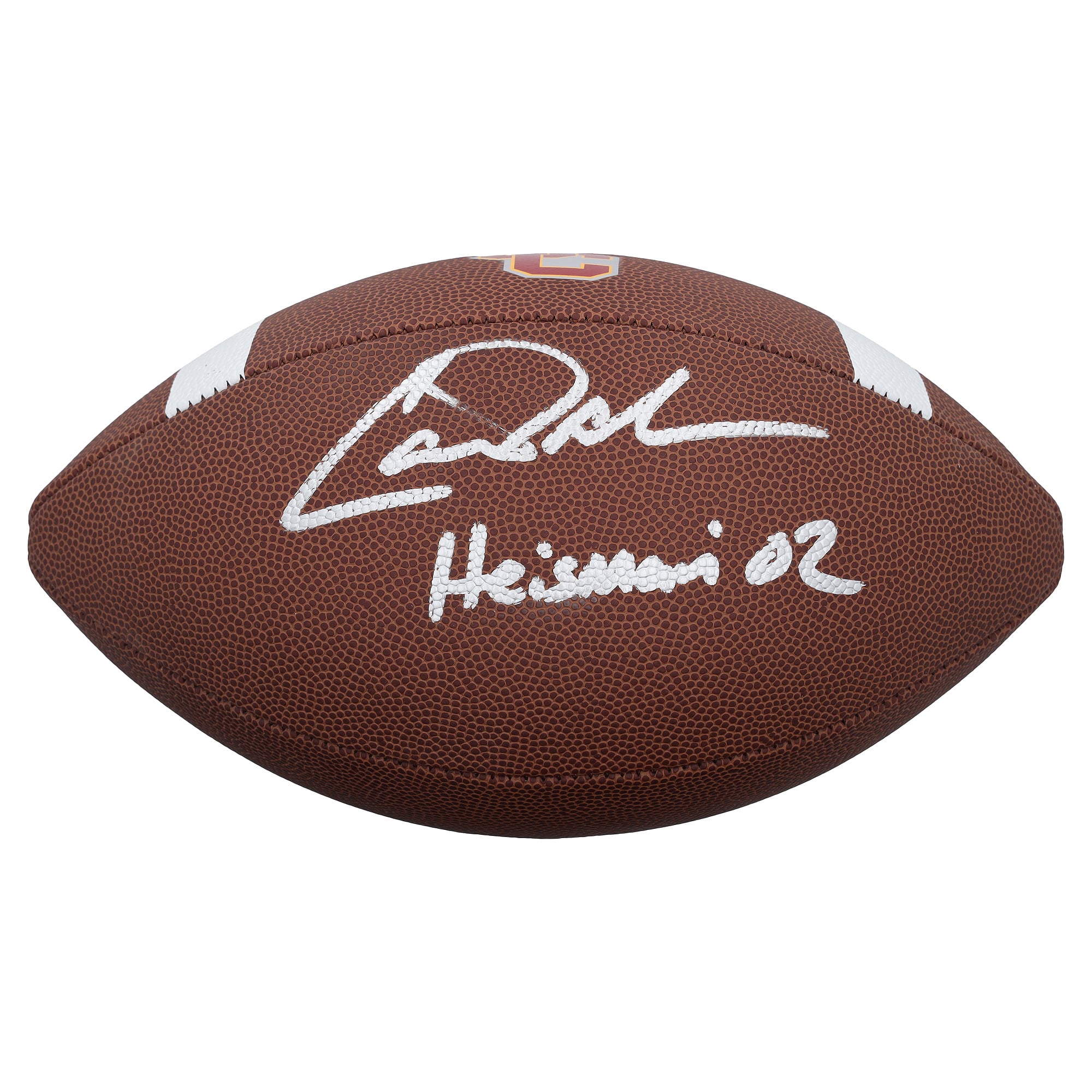 Ballon de football américain réplique Nike autographié par Carson Palmer (USC Trojans) avec inscription « Heisman 02 »