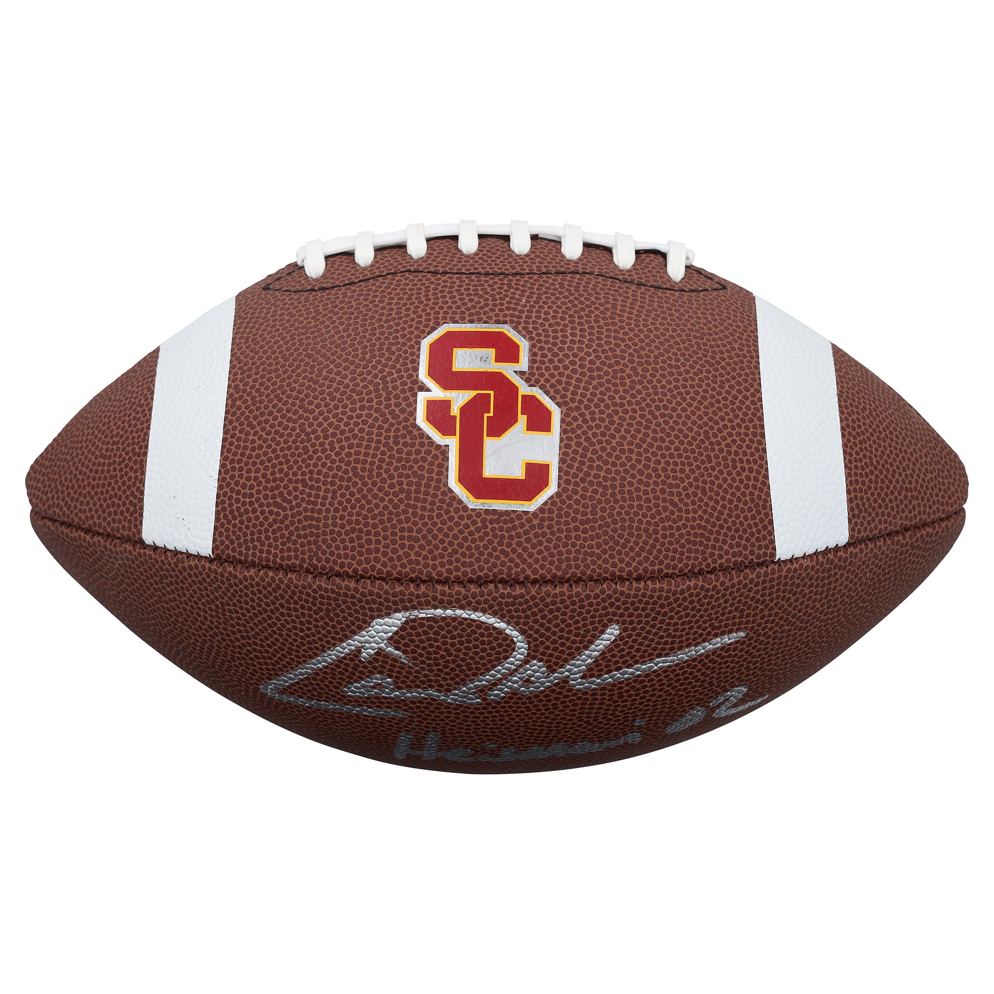 Ballon de football américain réplique Nike autographié par Carson Palmer (USC Trojans) avec inscription « Heisman 02 »