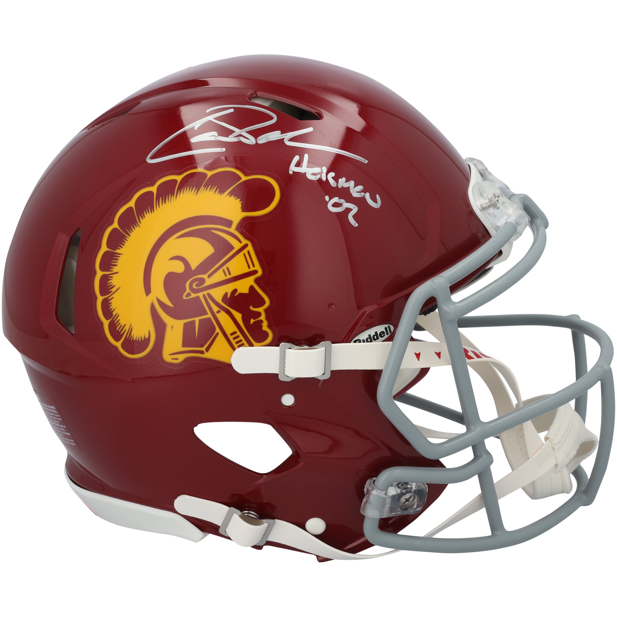 Casque Riddell Speed ​​Authentic autographié par Carson Palmer (USC Trojans) avec inscription « Heisman 02 »