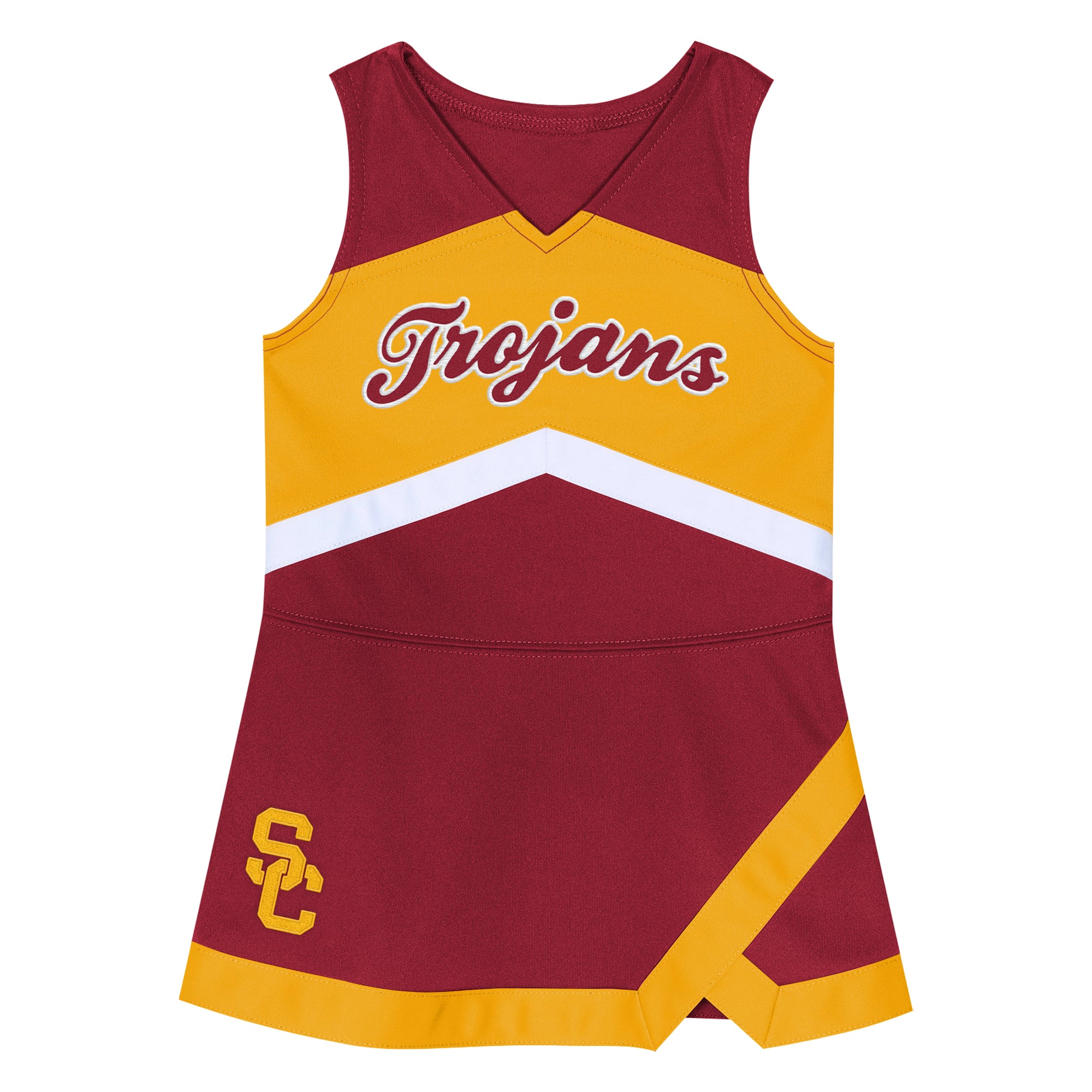 Girls Preschool Outerstuff Cardinal USC Trojans Two-Piece Cheer Captain Jumper Dress & Bloomers Set