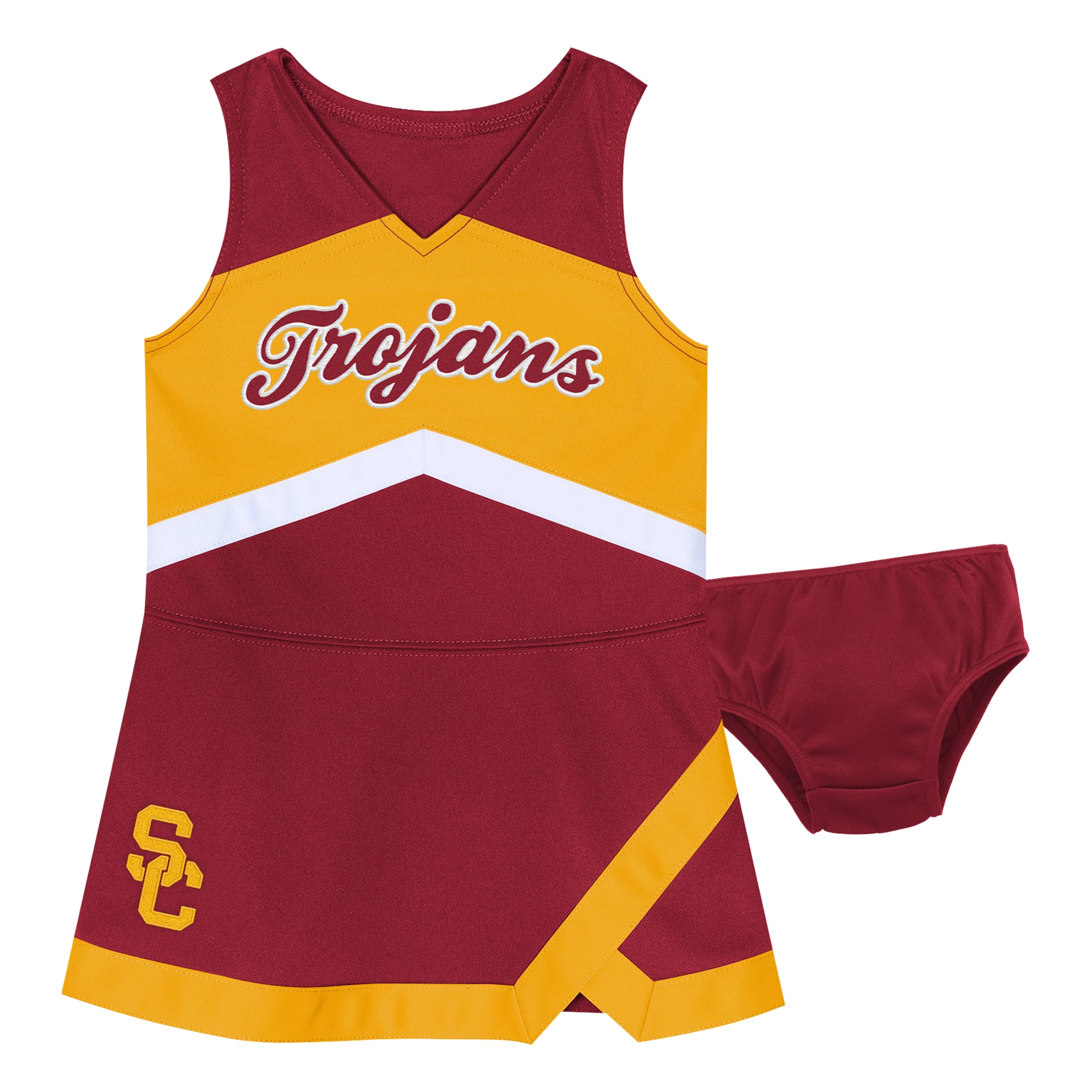 Girls Preschool Outerstuff Cardinal USC Trojans Two-Piece Cheer Captain Jumper Dress & Bloomers Set