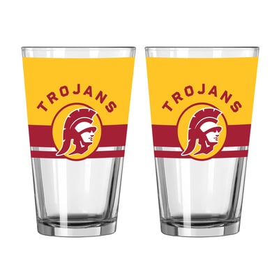 USC Trojans Logo Brands Two-Piece 16oz. Horizon Pint Glass Set
