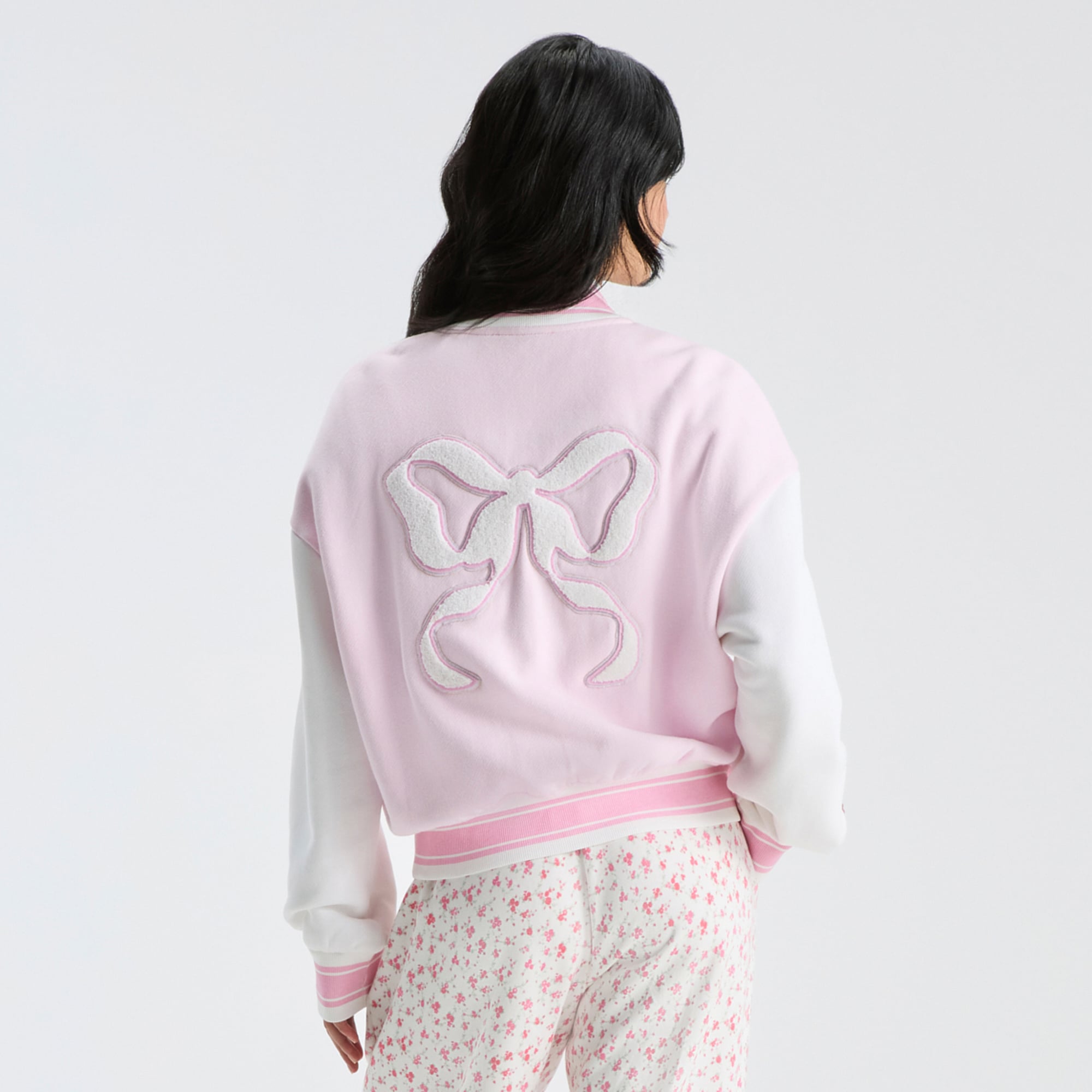 LoveShackFancy Women's Pink USC Trojans Collegiate Varsity Full-Snap Jacket
