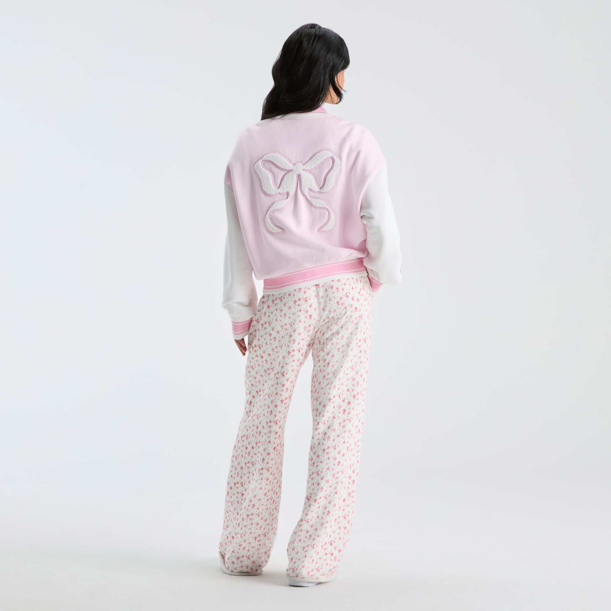 LoveShackFancy Women's Pink USC Trojans Collegiate Varsity Full-Snap Jacket