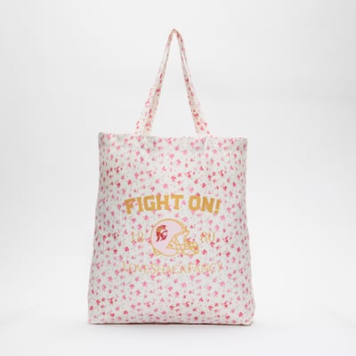 LoveShackFancy USC Trojans Women's Canvas Tote Bag - White