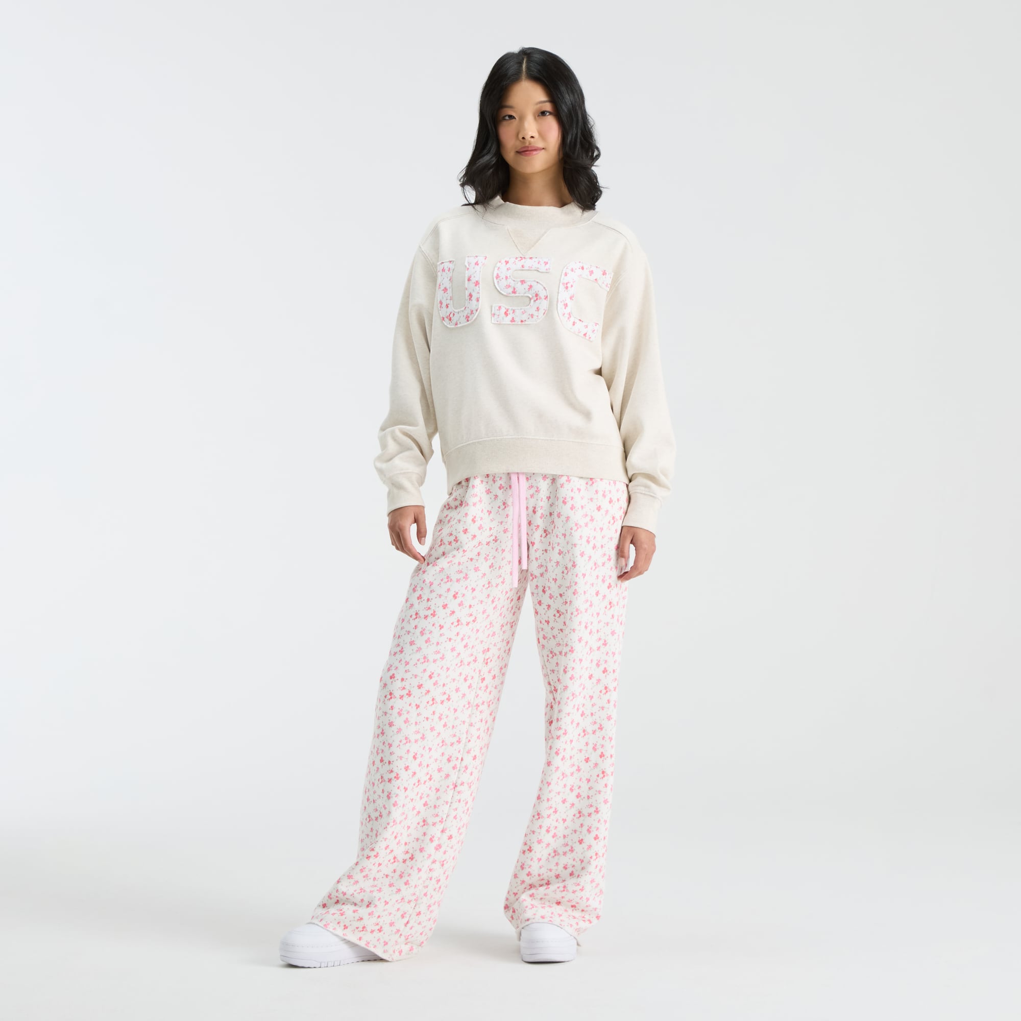 LoveShackFancy Women's White USC Trojans Ilyra Sweatpants