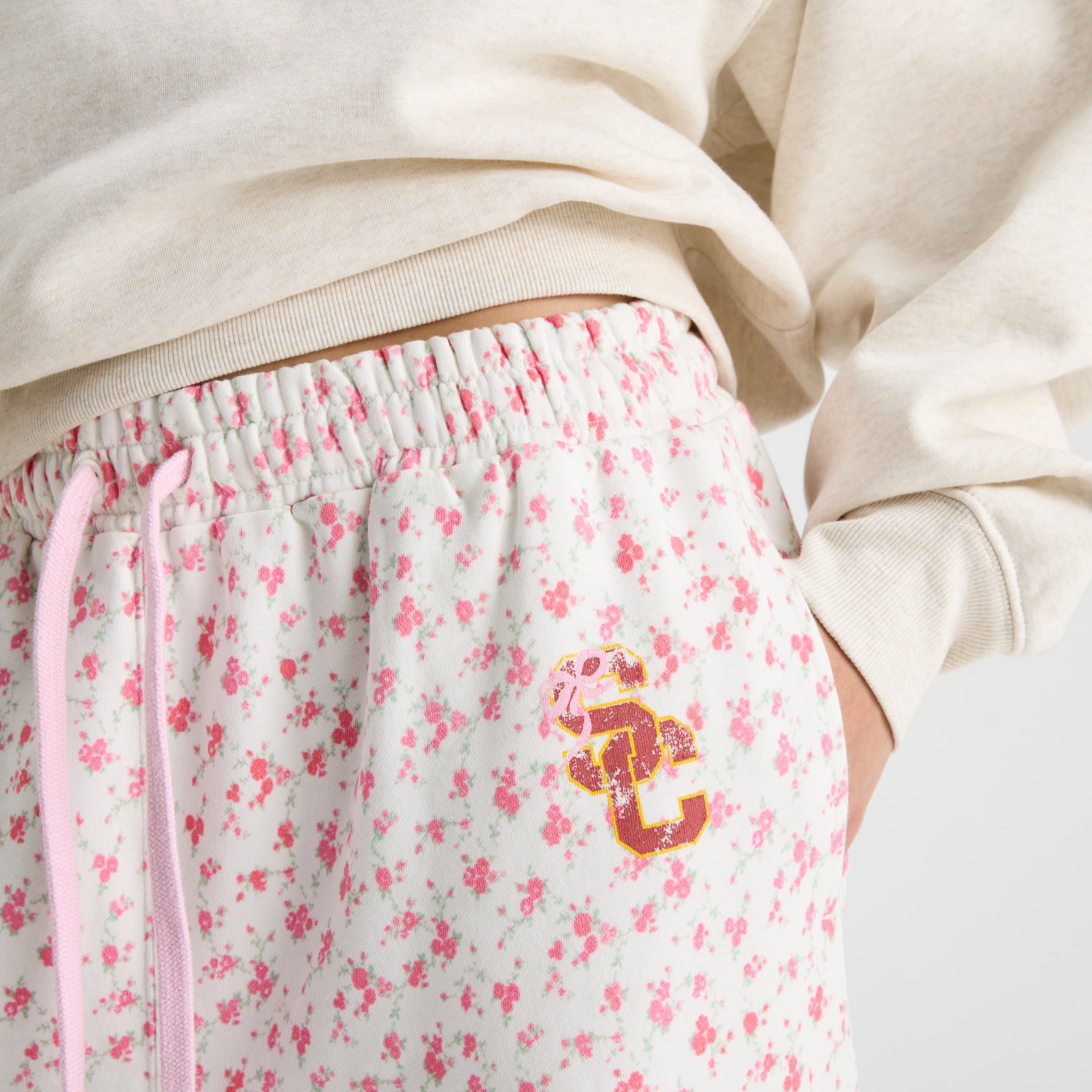 LoveShackFancy Women's White USC Trojans Ilyra Sweatpants