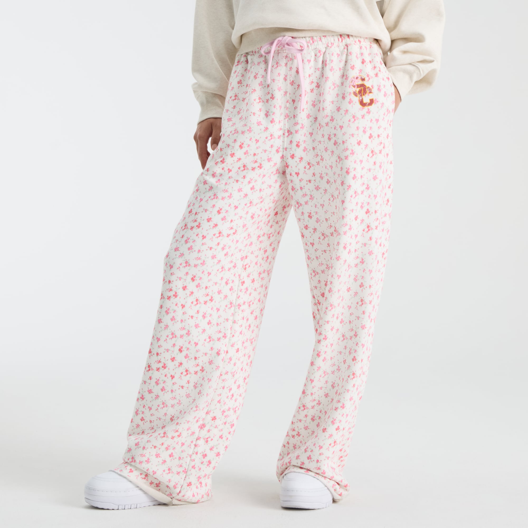 LoveShackFancy Women's White USC Trojans Ilyra Sweatpants