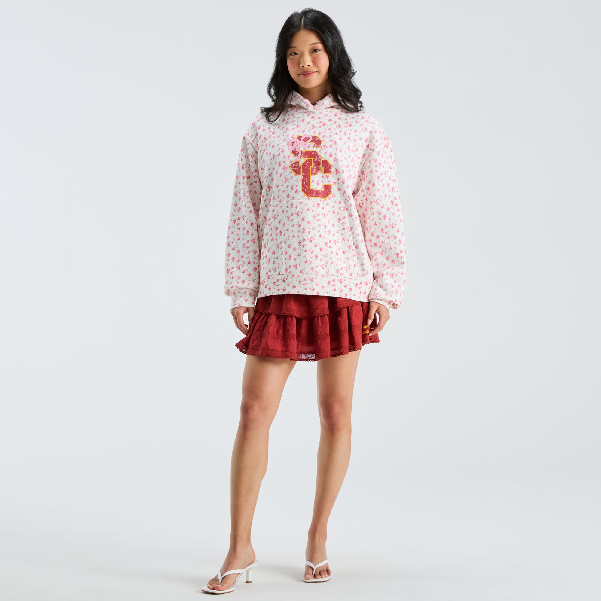 LoveShackFancy Women's White USC Trojans Nacova Hoodie