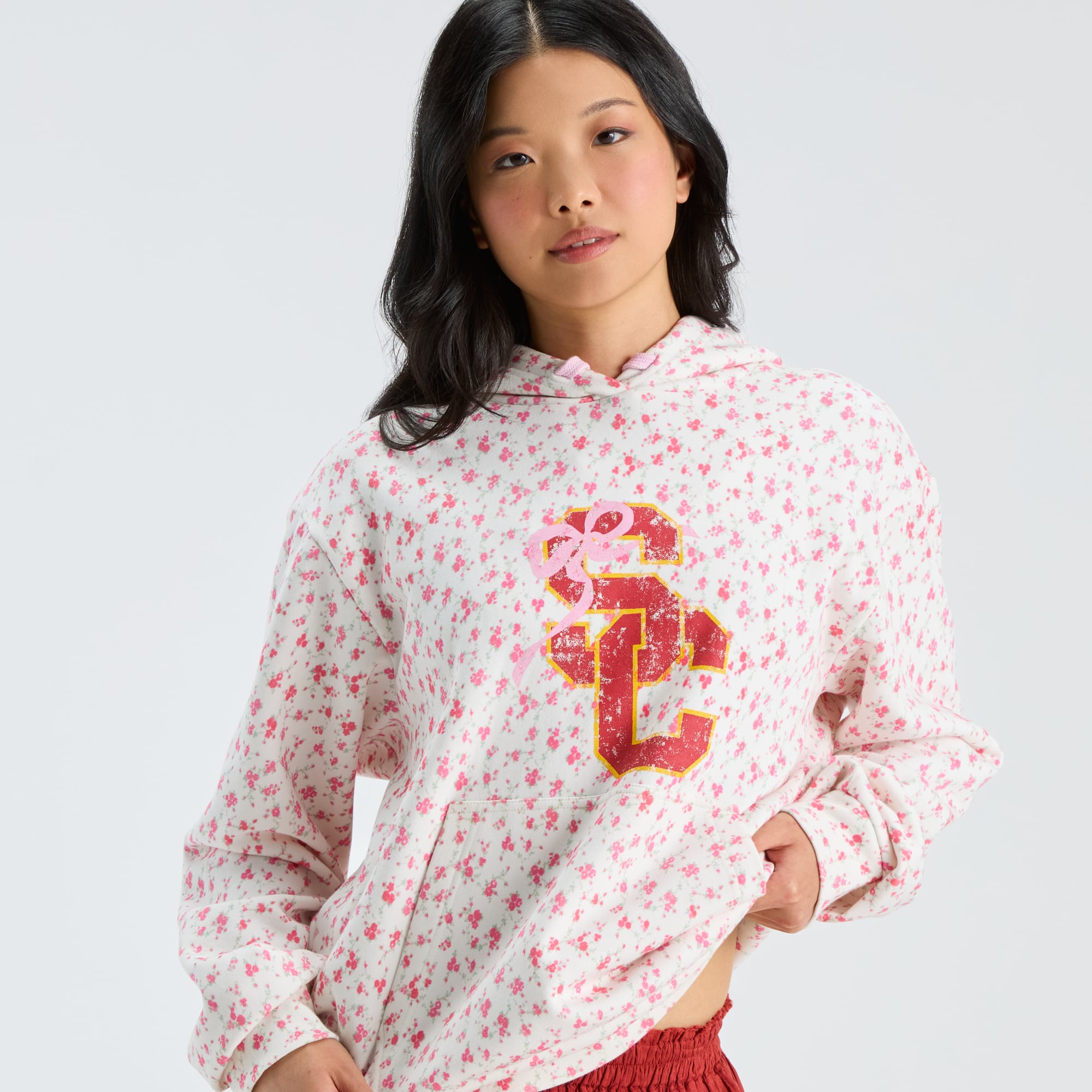 LoveShackFancy Women's White USC Trojans Nacova Hoodie