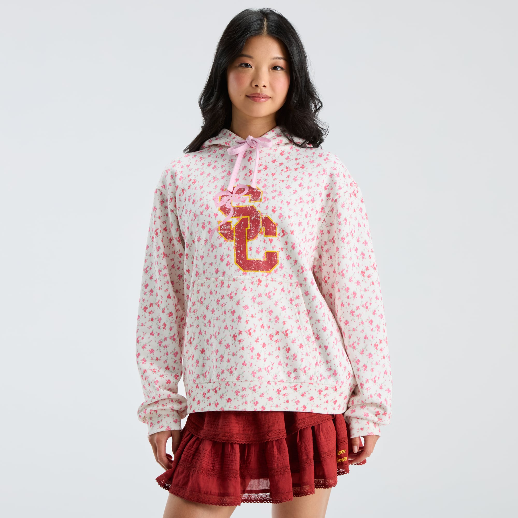 LoveShackFancy Women's White USC Trojans Nacova Hoodie