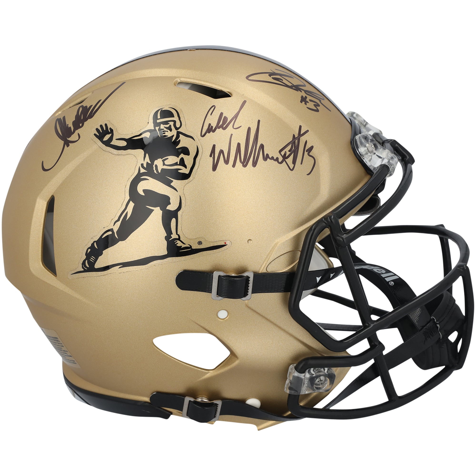 Casque Riddell Heisman Gold Speed ​​Authentic autographié par Marcus Allen, Carson Palmer et Caleb Williams des USC Trojans