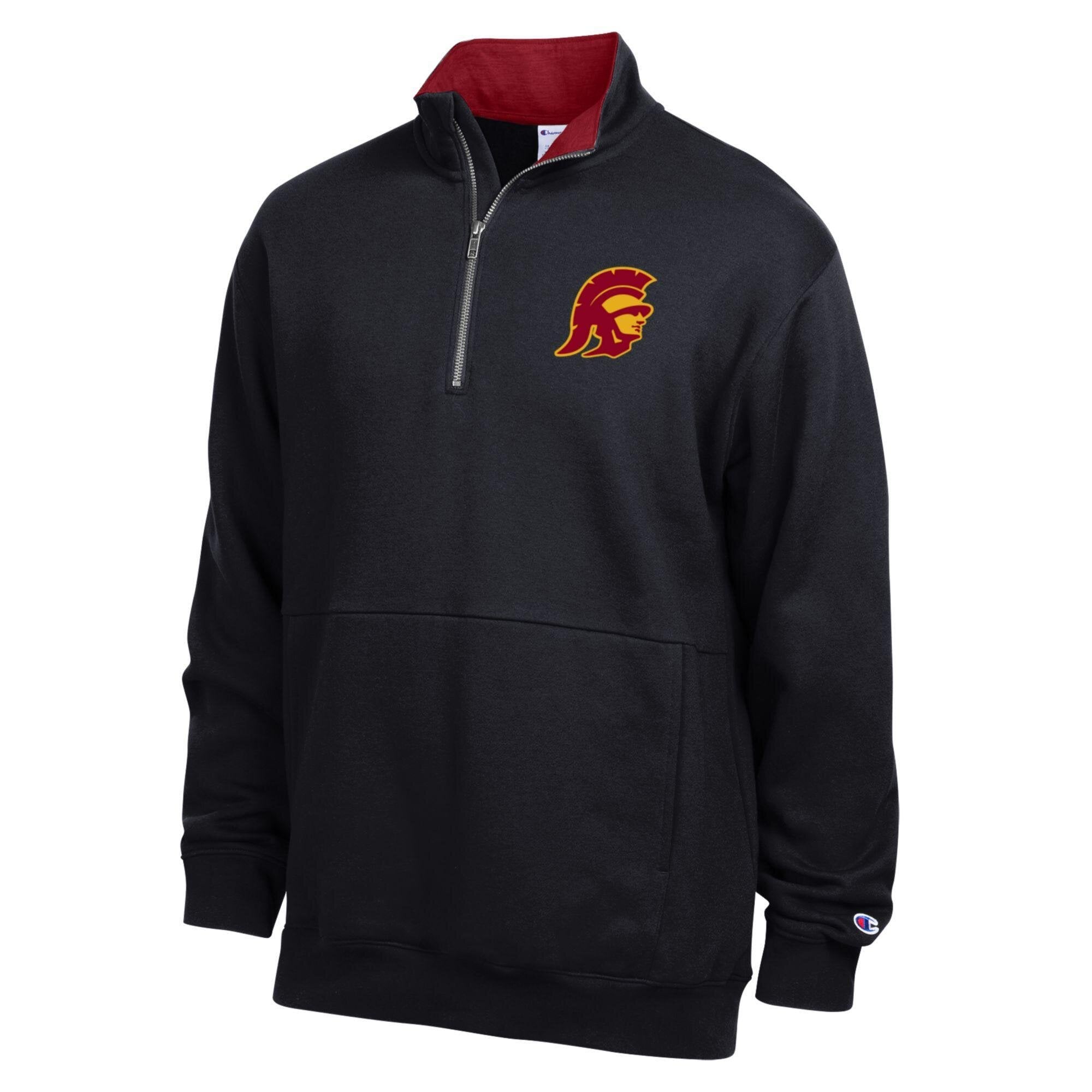Men's Champion  Cardinal USC Trojans Fleece Quarter-Zip Pullover