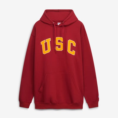  USC Trojans Champion Big & Tall Arch Over Tackle Twill Hoodie - Cardinal