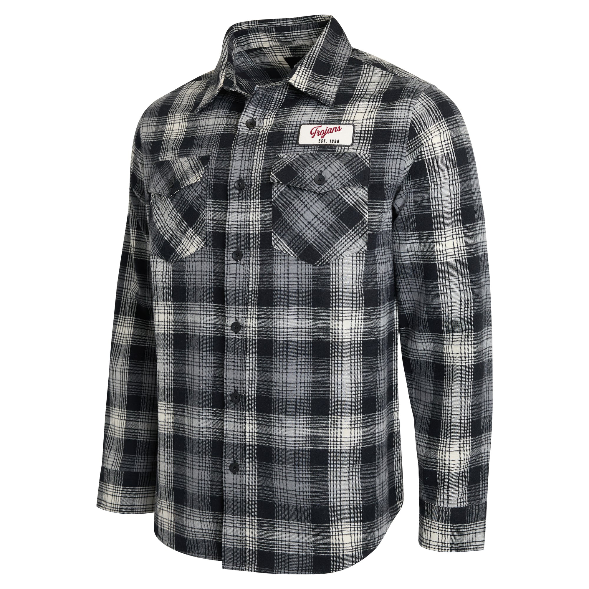 Chemise à carreaux noire manches longues boutonnée USC Trojans de la collection Darius Rucker pour homme par Fanatics