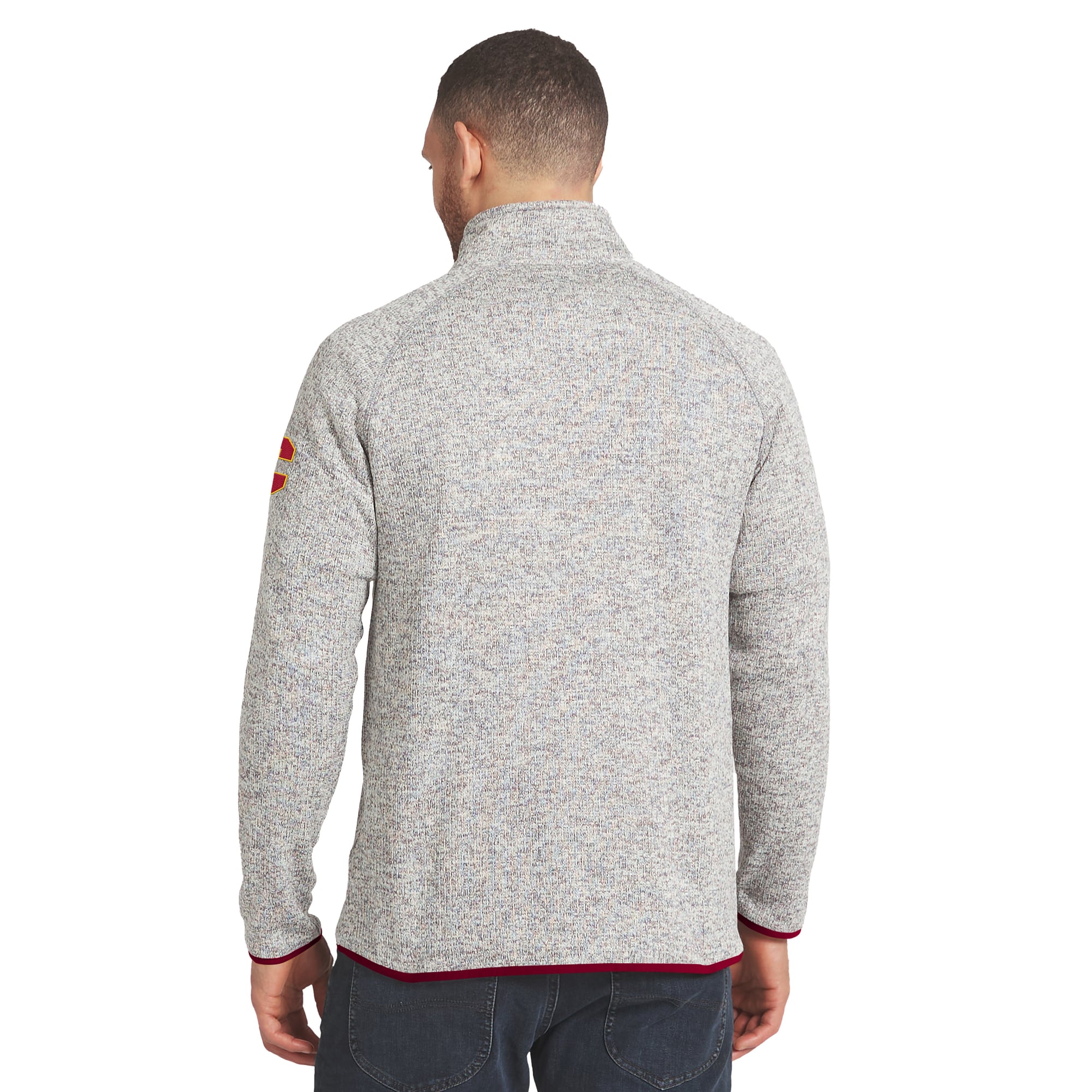 Pull en maille gris USC Trojans de la collection Darius Rucker pour homme par Fanatics, à col zippé.