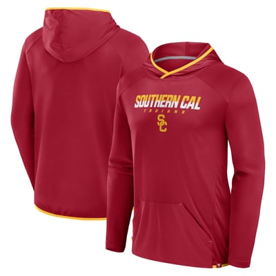 USC Trojans Fanatics Transitional Pullover Hooded T-Shirt - Cardinal/Gold