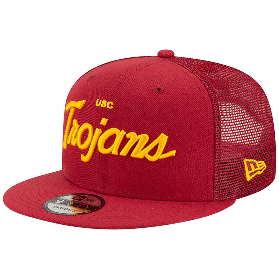 Tracker Snap Back Men's New Era Cardinal USC Trojans Griswold Trucker 9FIFTY Snapback Hat
