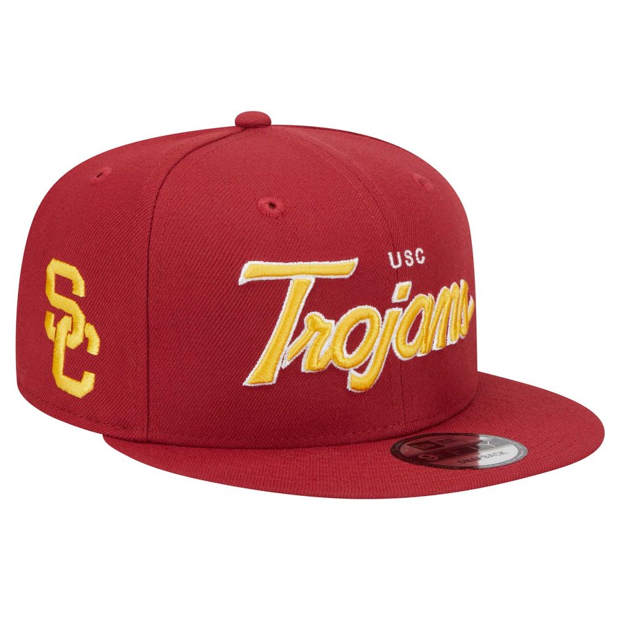 Usc Tech Script Men's New Era Crimson USC Trojans Team Script 9FIFTY Snapback Hat