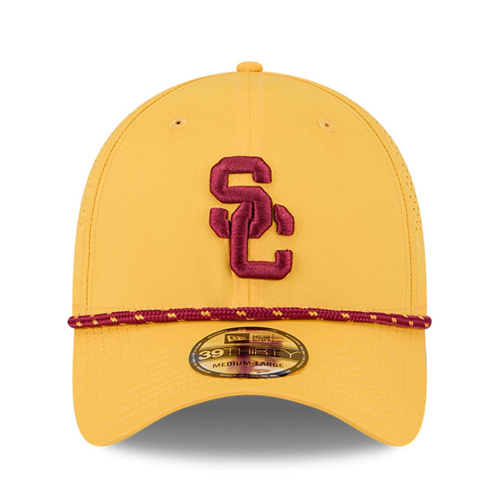 Casquette extensible New Era Gold USC Trojans Performance Rope 39THIRTY pour homme
